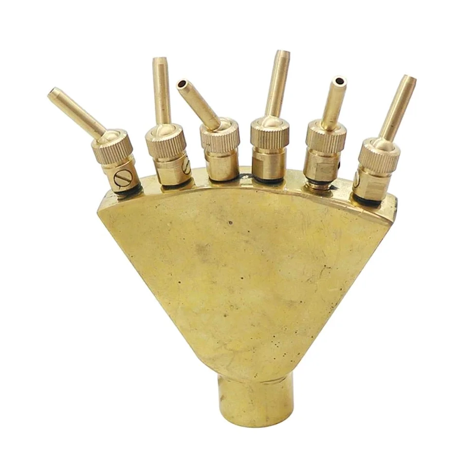 Conector de manguera, 1 pieza, 1 pulgada, latón, ajustable, boquilla de fuente de dispersión de cola de fénix con válvula separada, aspersor ornamental for jardín y paisaje