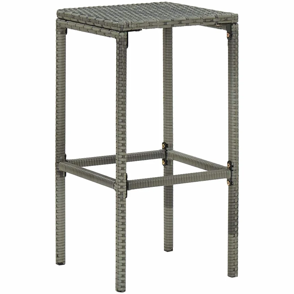SKM 7-TLG. 3064785 - Juego de barra de jardín con cojín (polirratán, 38,6 kg, 38,6 kg), color gris