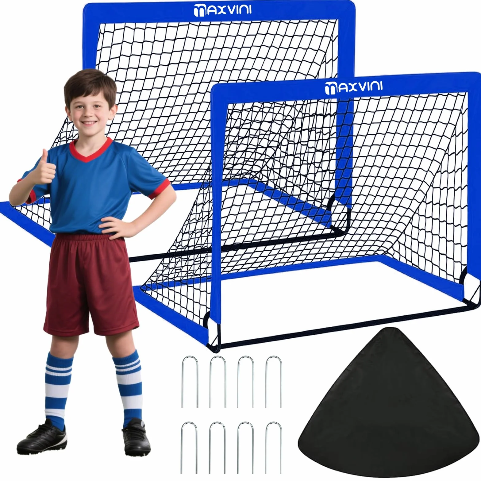Porterías de Fútbol 90×74×74cm / 182×120×120cm Equipos de Entrenamiento con Bolsa de Transporte