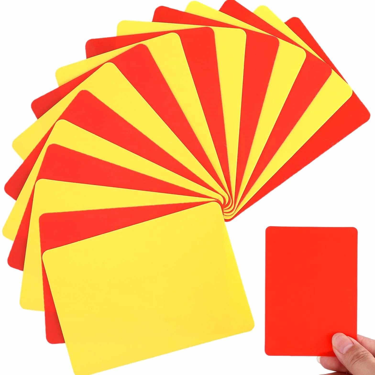 Tarjetas de árbitro de fútbol Bewudy 16 unidades amarillas y rojas de PVC