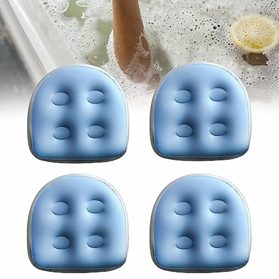 4 almohadillas inflables para spa y booster, asiento de bañera para piscina, cojín de espalda impermeable para Den, suave cojín de masaje para spa