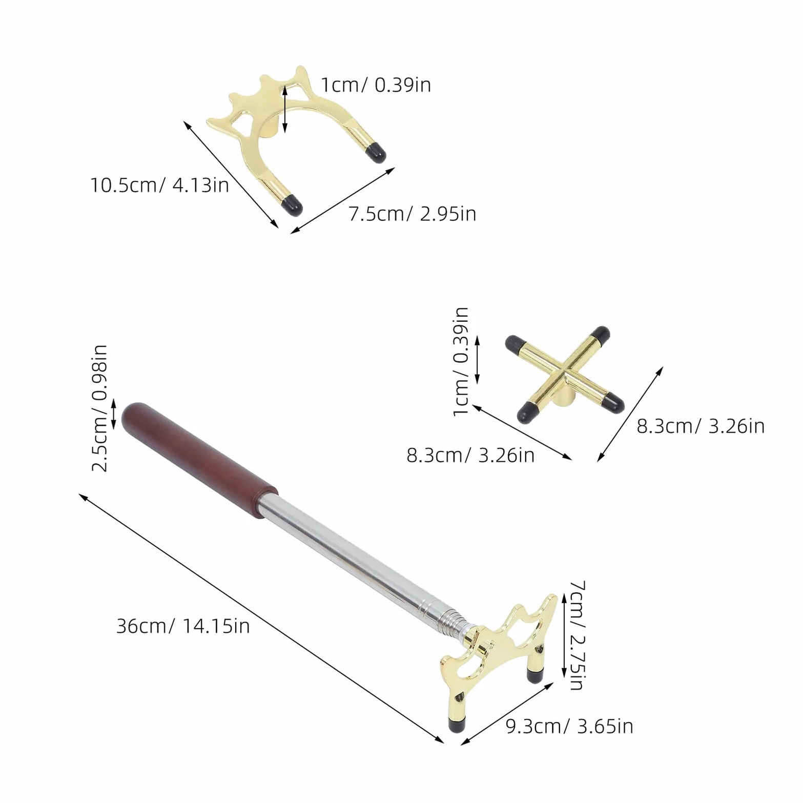 Puente Telescópico para Billar TOYANDONA, Aleación de Aluminio, Cabeza Desmontable, Antideslizante