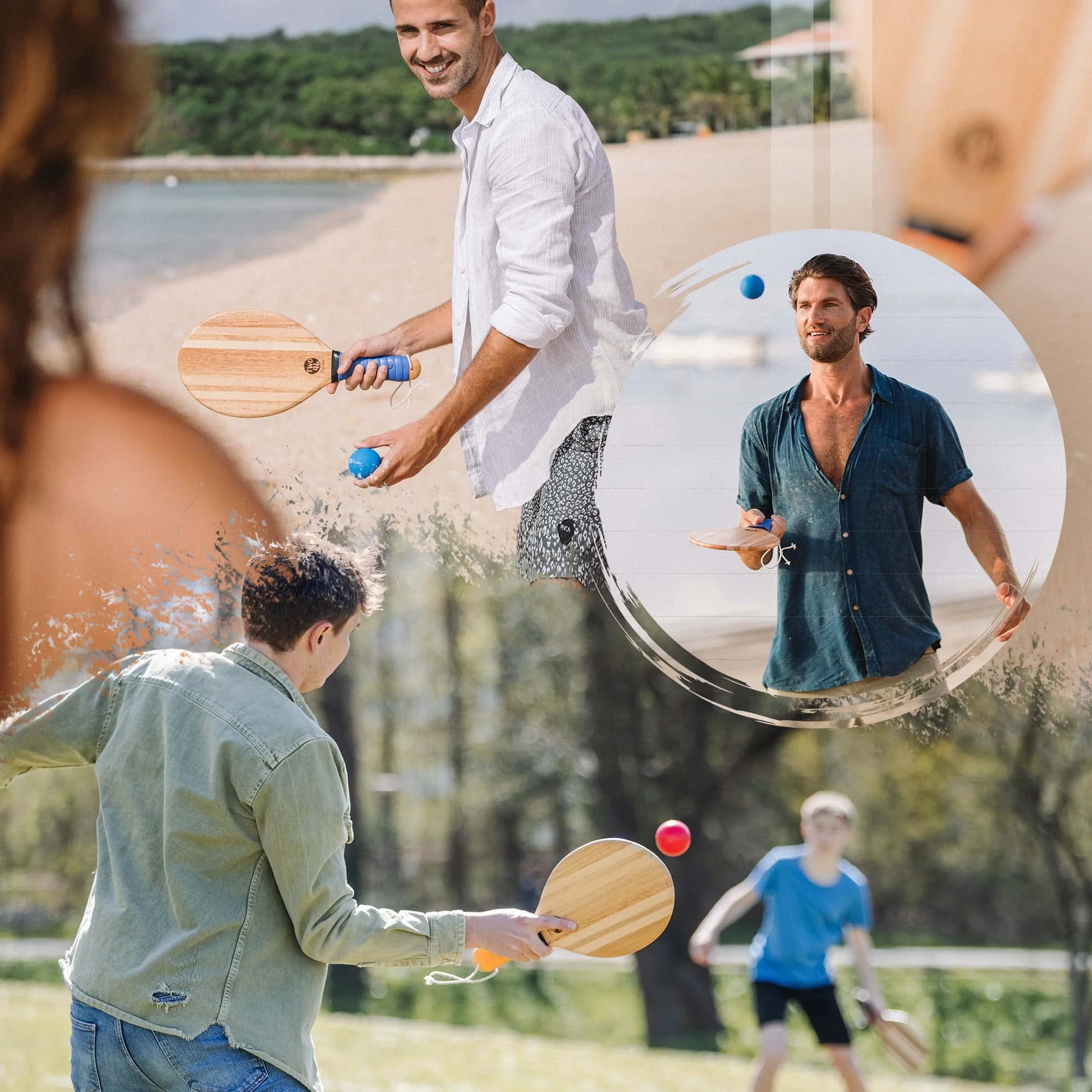 Bola Suave de Frescobol para Niños y Principiantes Tenis de Playa Juego de Raquetas