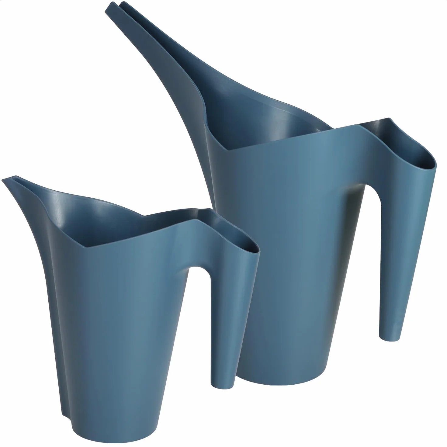 com-four® 2 regaderas 1,0 L y 1,4 L – Set de regaderas con Boquilla Larga y Alargada – para regar y fertilizar Plantas en Interior o Exterior (2 Piezas - 1.0/1.4L - Azul)