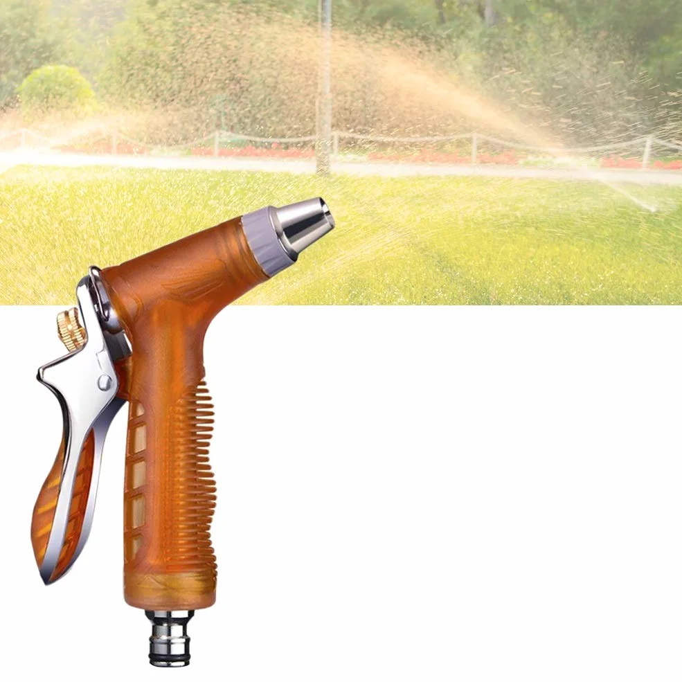 Pistola de riego expandible para jardín, manguera de jardín, pistola de pulverización de alta presión (juego de pistola de agua + tubo de resorte de 10 m)