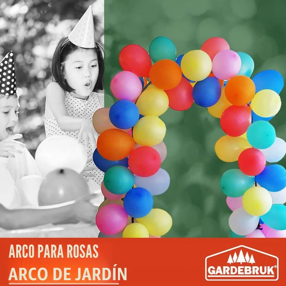 Gardebruk 2X Arco Decorativo para Rosas Plantas Trepadoras 240x140cm Enrejado de Metal Jardín Eventos Negro