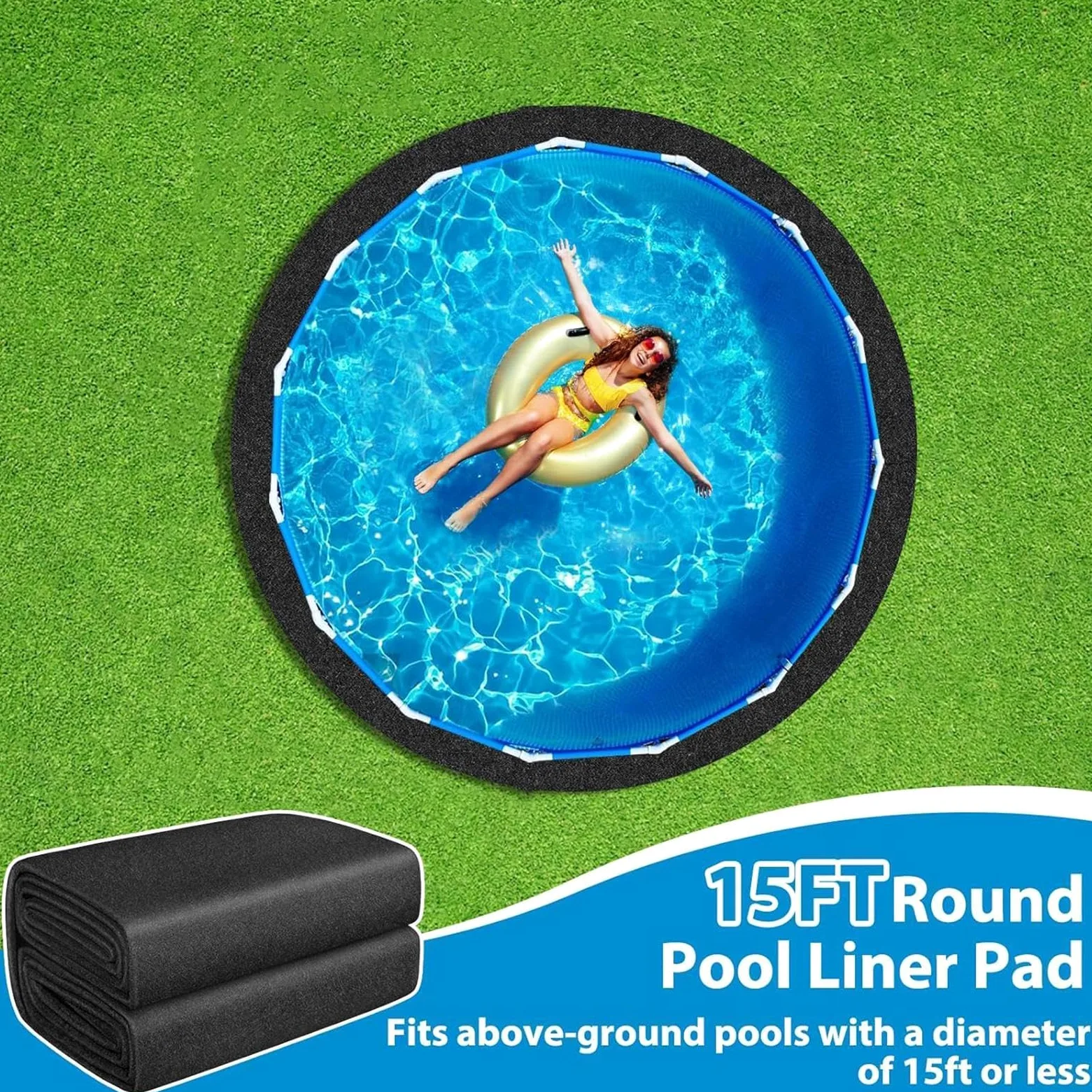 Alfombrilla Protectora para el Suelo de la Piscina,Alfombrilla Base para Suelo | Acolchado para Debajo de la Piscina,para Cemento Hormigón Césped Exterior Camping Verano Patio Trasero y Tarima