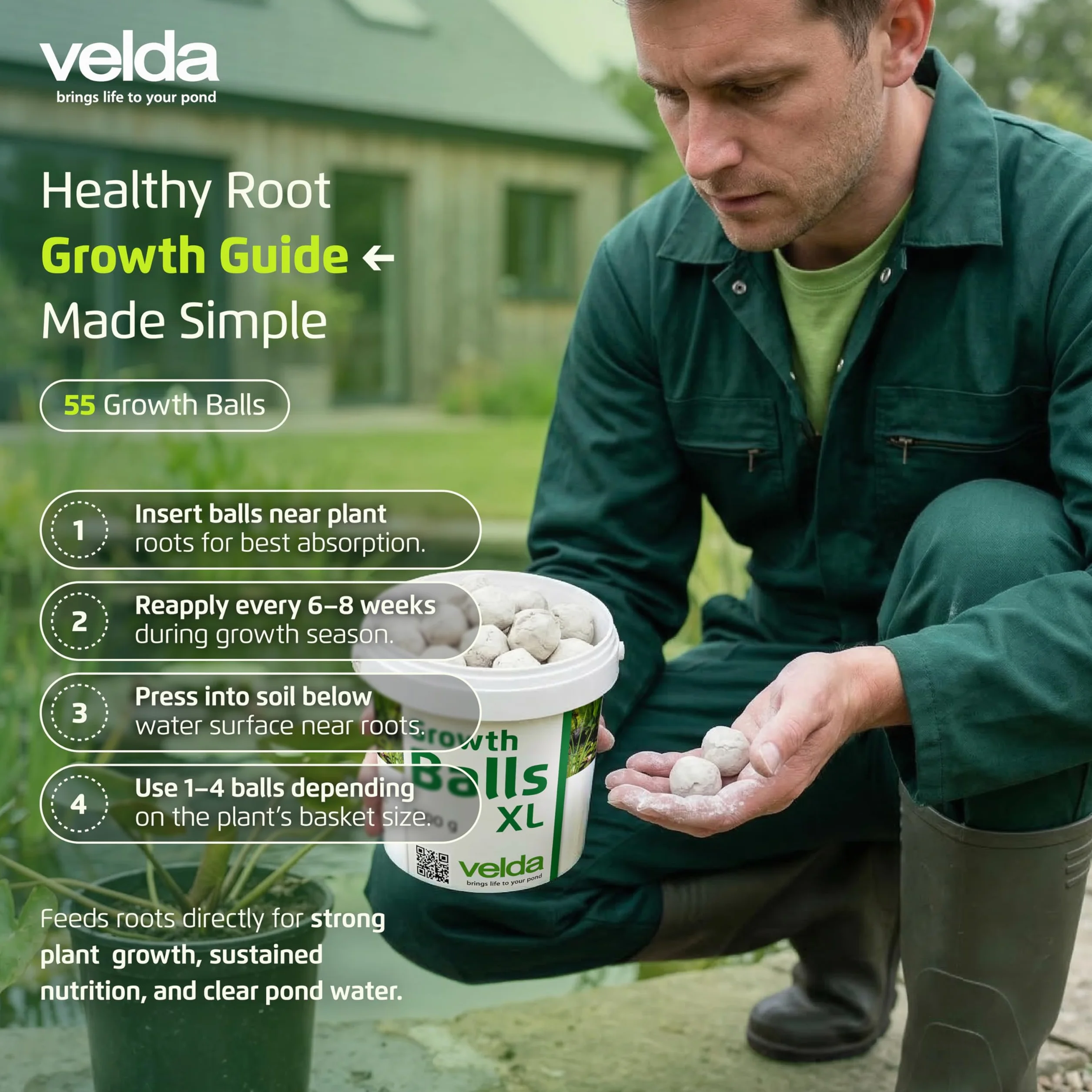 Velda 122256 Super Super abono de crecimiento para las plantas acuáticas, 55 bolas pelotas XL