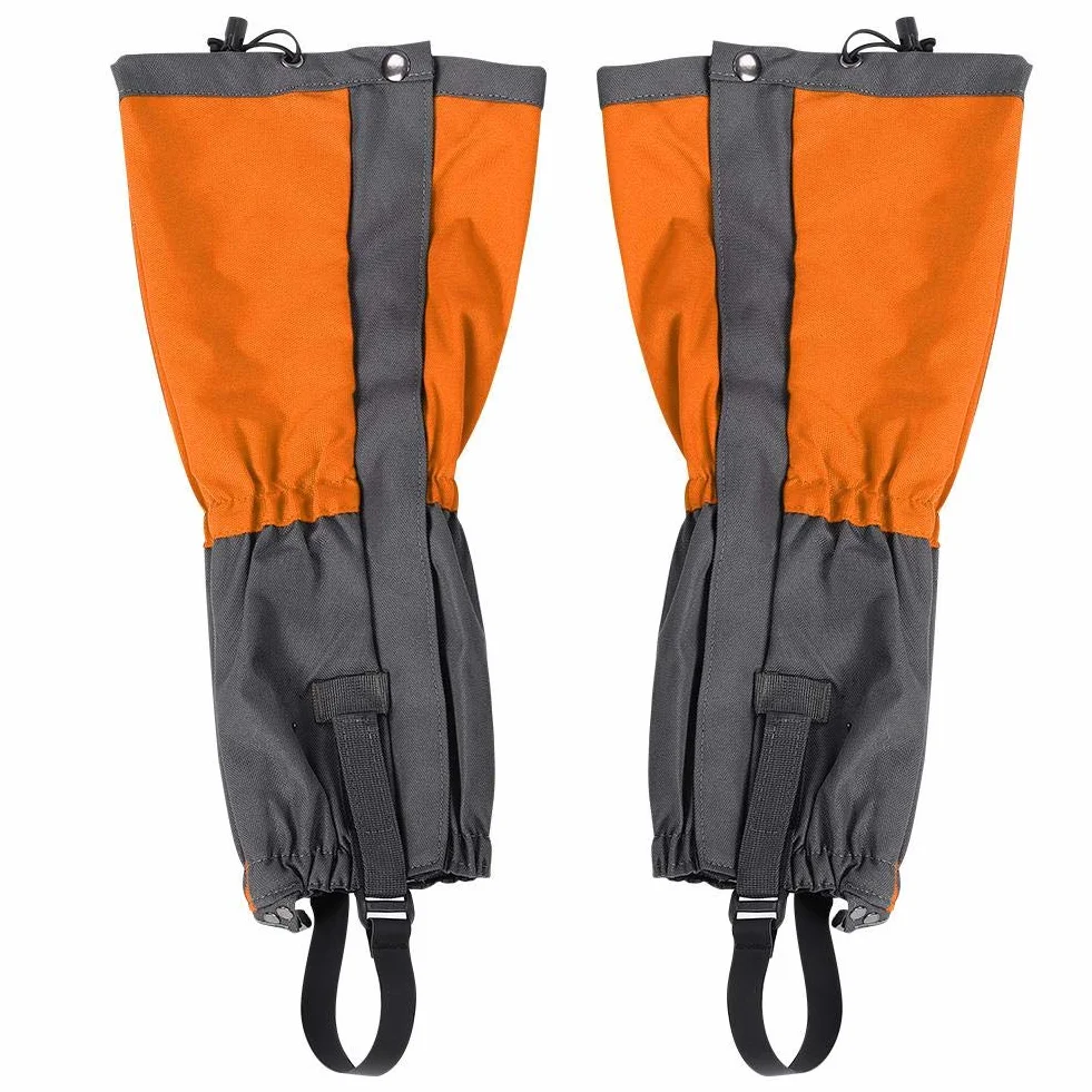 Dilwe Polainas Impermeables a Prueba de Viento para Senderismo Caminar Acampar Escalar Cazar Pescar Naranja