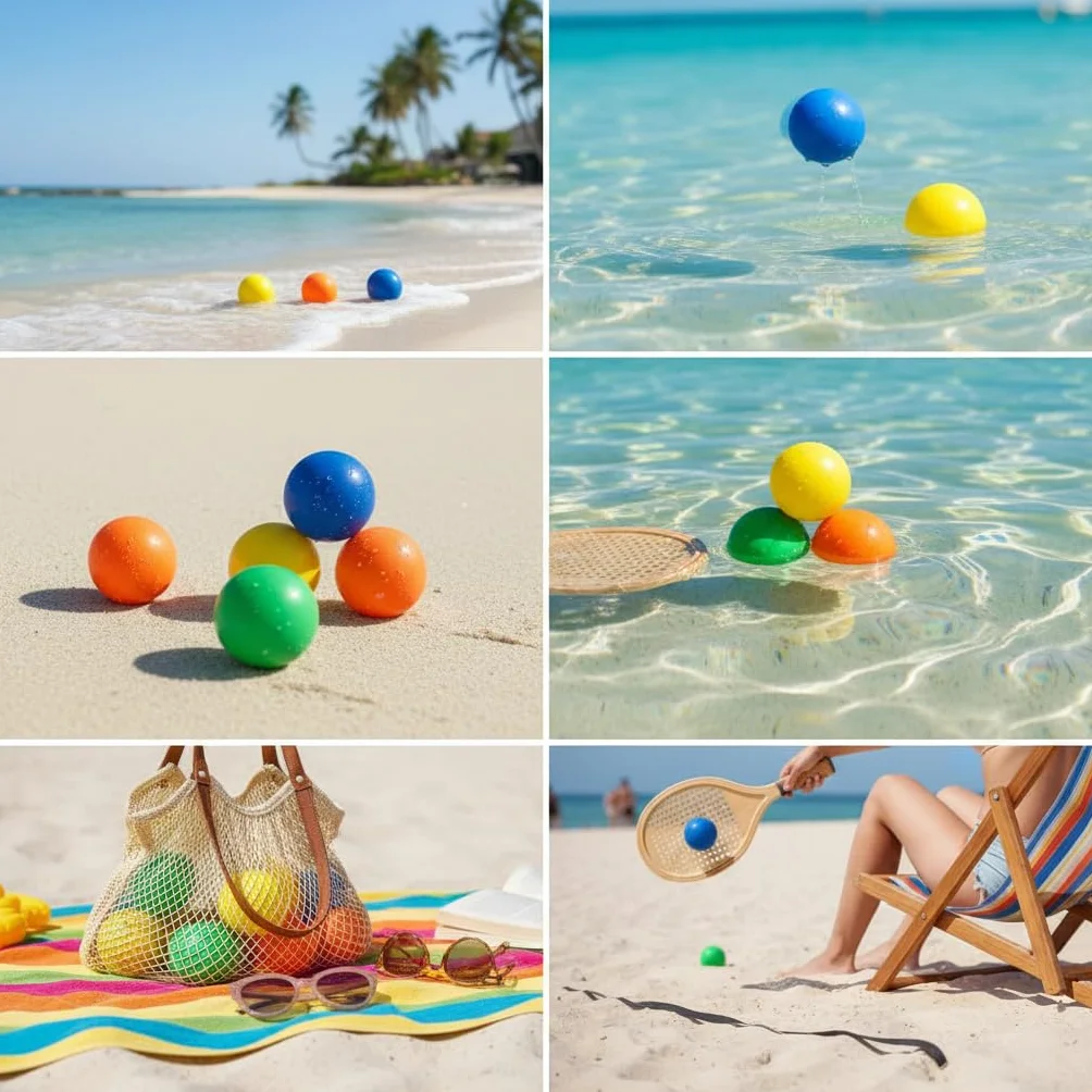 BRILY Bolas de playa para raquetas multicolor 4 cm paquete de 4
