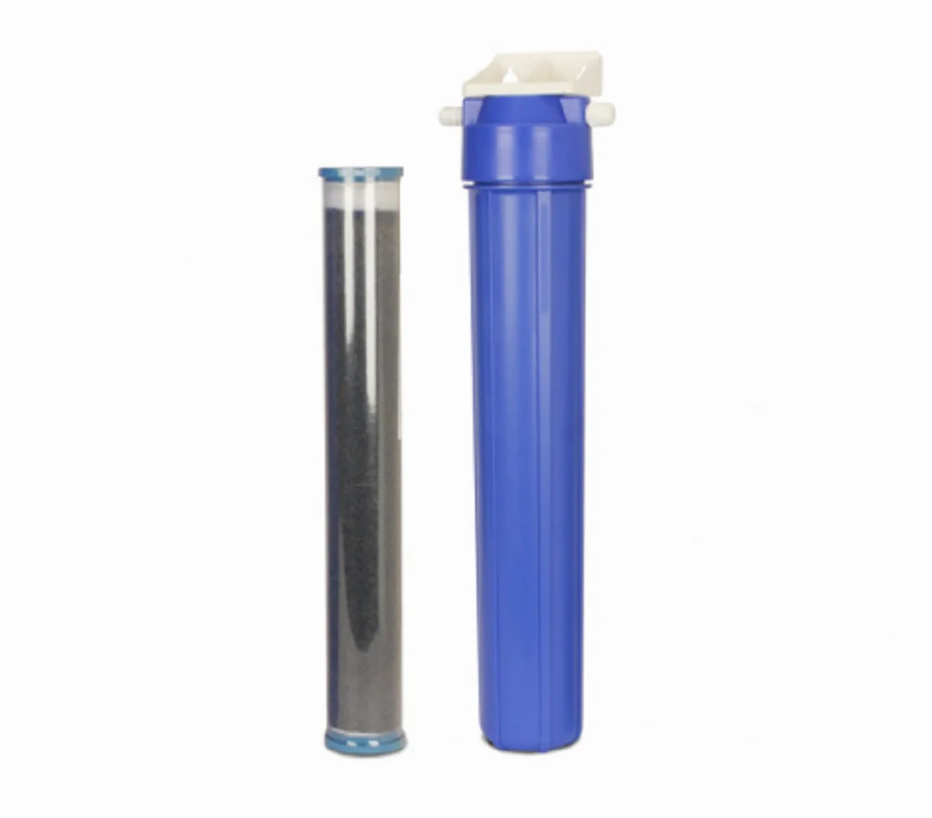Kit Kit Filtro Des-Ionizador Elimina el 100% de Las Sales minerales del Agua de ósmosis. El Kit Incluye Soporte de Pared y tuberías. Diseño para instalación directa en equipo de ósmosis. (20")
