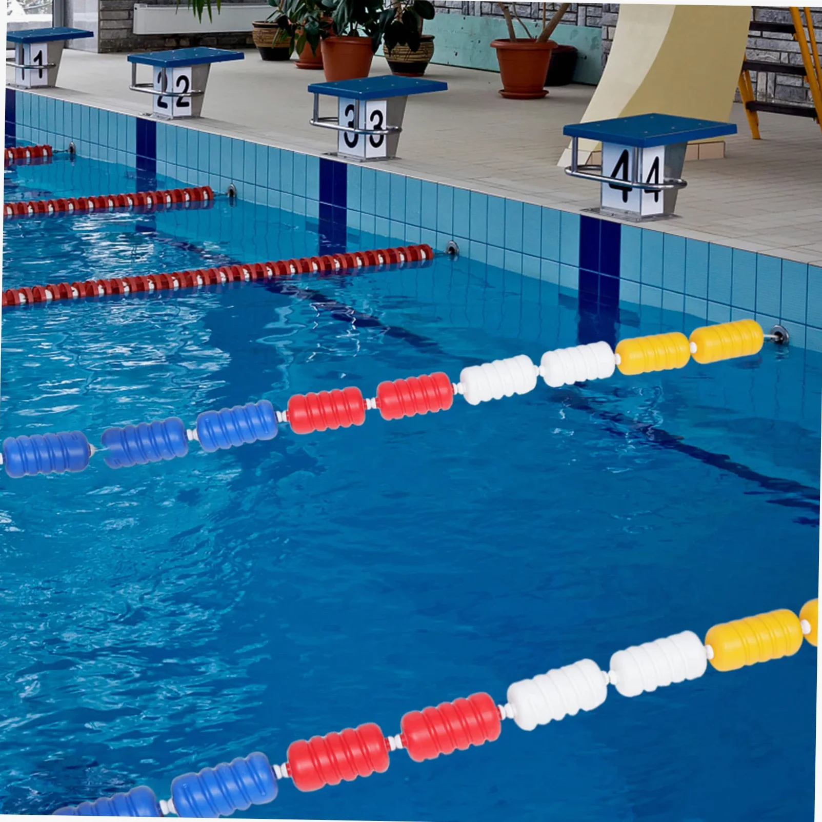 Línea Flotante para Piscina con Flotadores de Plástico Hexagonal y Espiral