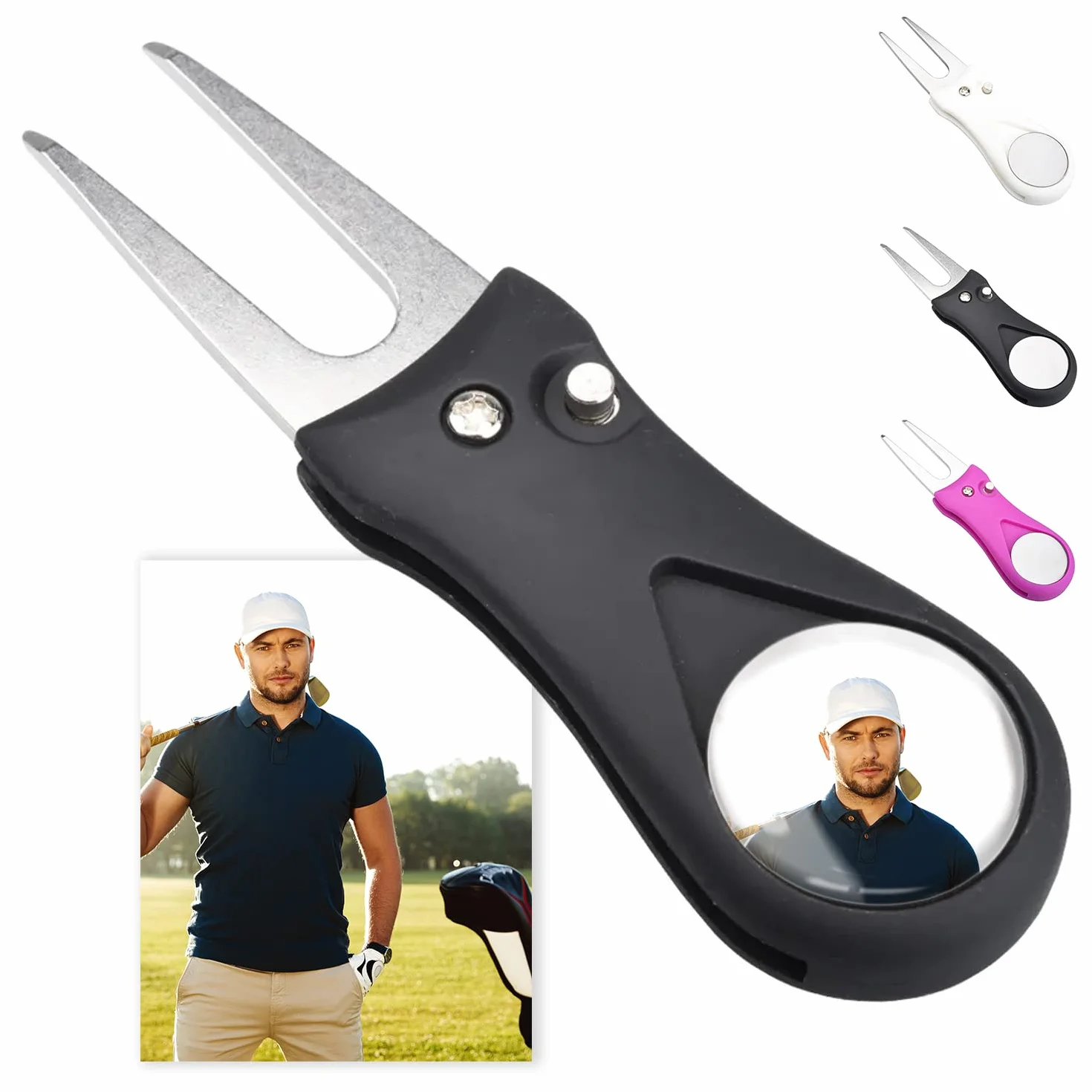 Arreglapiques de Golf con Marcador Magnético Bolas Personalizado Regalos para Golfistas Divot Tool Pitch Fork Accesorios