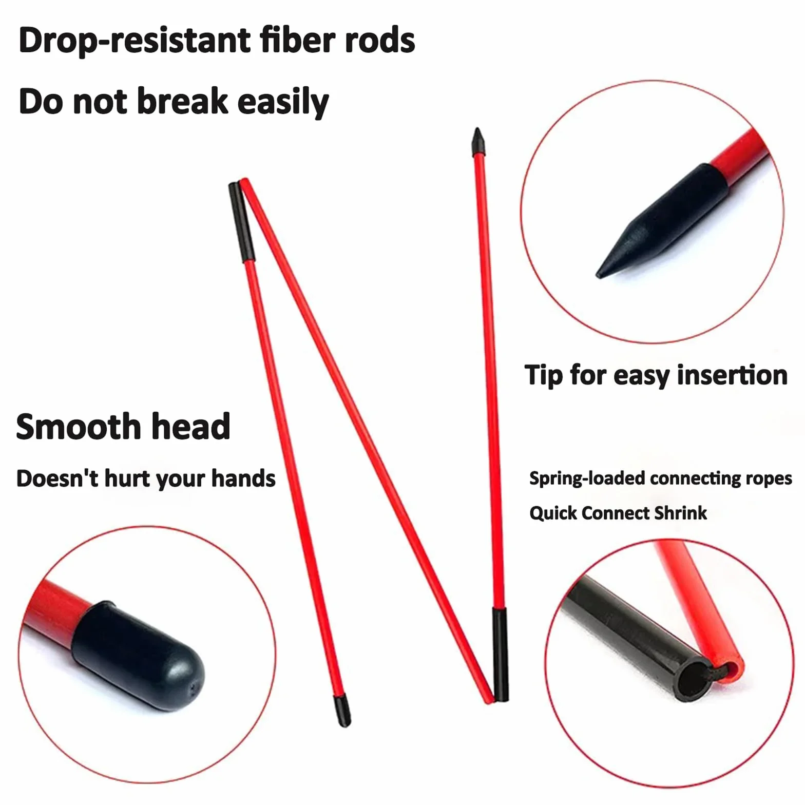 Golf Training Aid Alignment Sticks 3-Fold 2-Piece Set