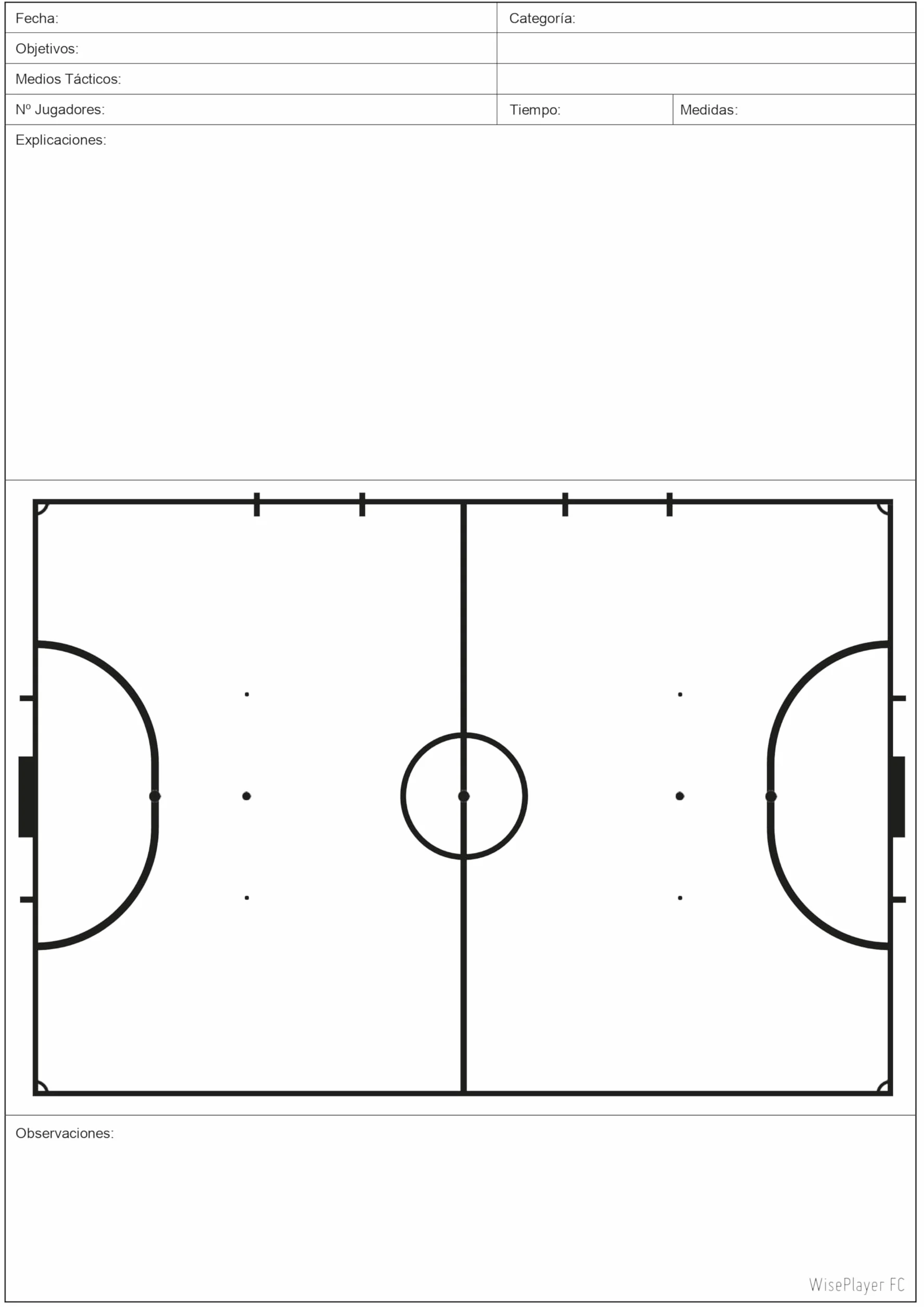 Carpeta Táctica para Entrenadores de Fútbol Sala con Bolsillo