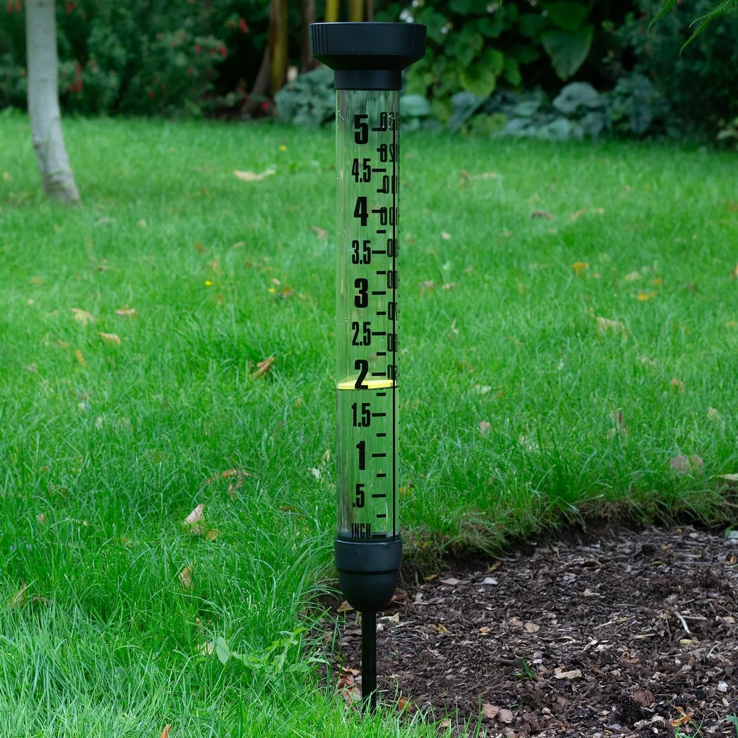 CKB LTD Pluviómetro con Pica para Exteriores – Medidor Extra Grande de Medición de Precipitaciones de Agua de Doble Escala con Estaca de Suelo para Césped, Jardín, Granjas y Campos de Golf, 100 cm de