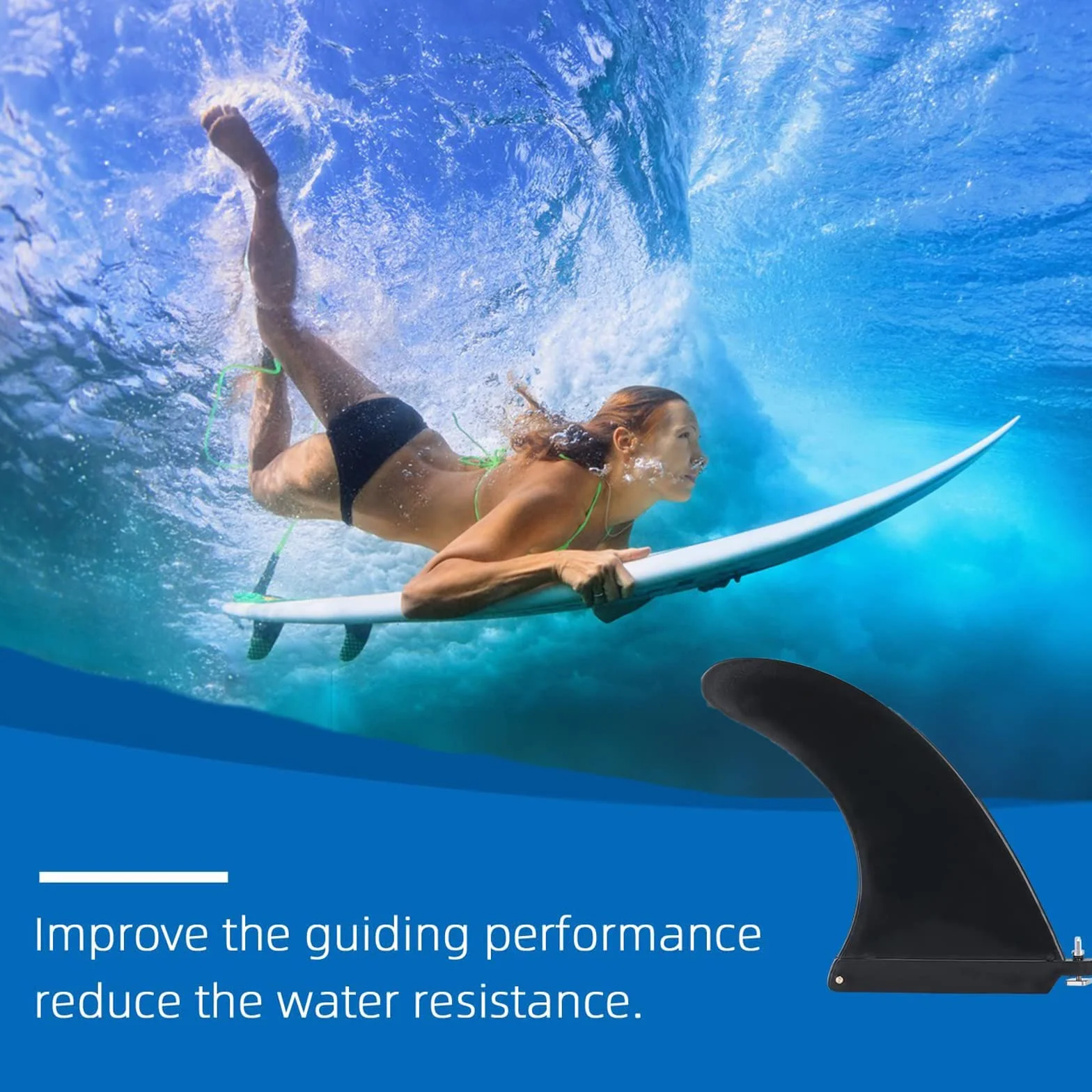 Aleta de Tabla de Surf Universal Removible con Tornillos para Longboard, SUP, Kayak