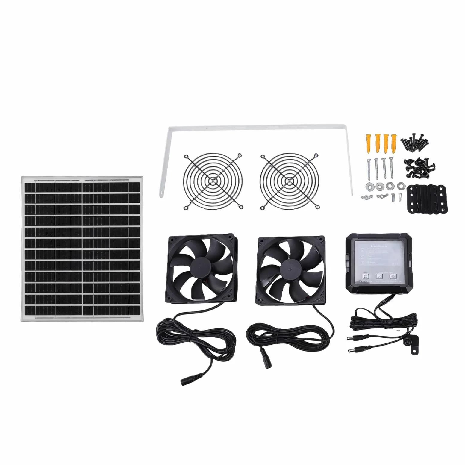 Denash Ventilador de Escape Solar, Ventilador de 2 Velocidades con Energía Solar, 3 Modos de Arranque Ajustables, de Gallinero para Invernadero, de Aire de Escape Impermeable con Ventilación