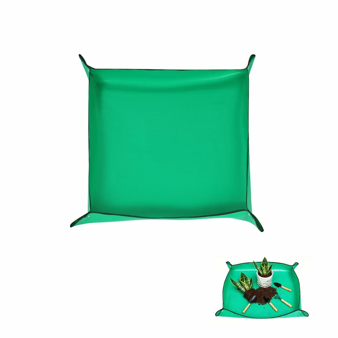 Alfombra para plantar plantas, alfombra de jardinería impermeable, plegable para plantación, cambio de tierra, cambio de maceta, 66×66cm