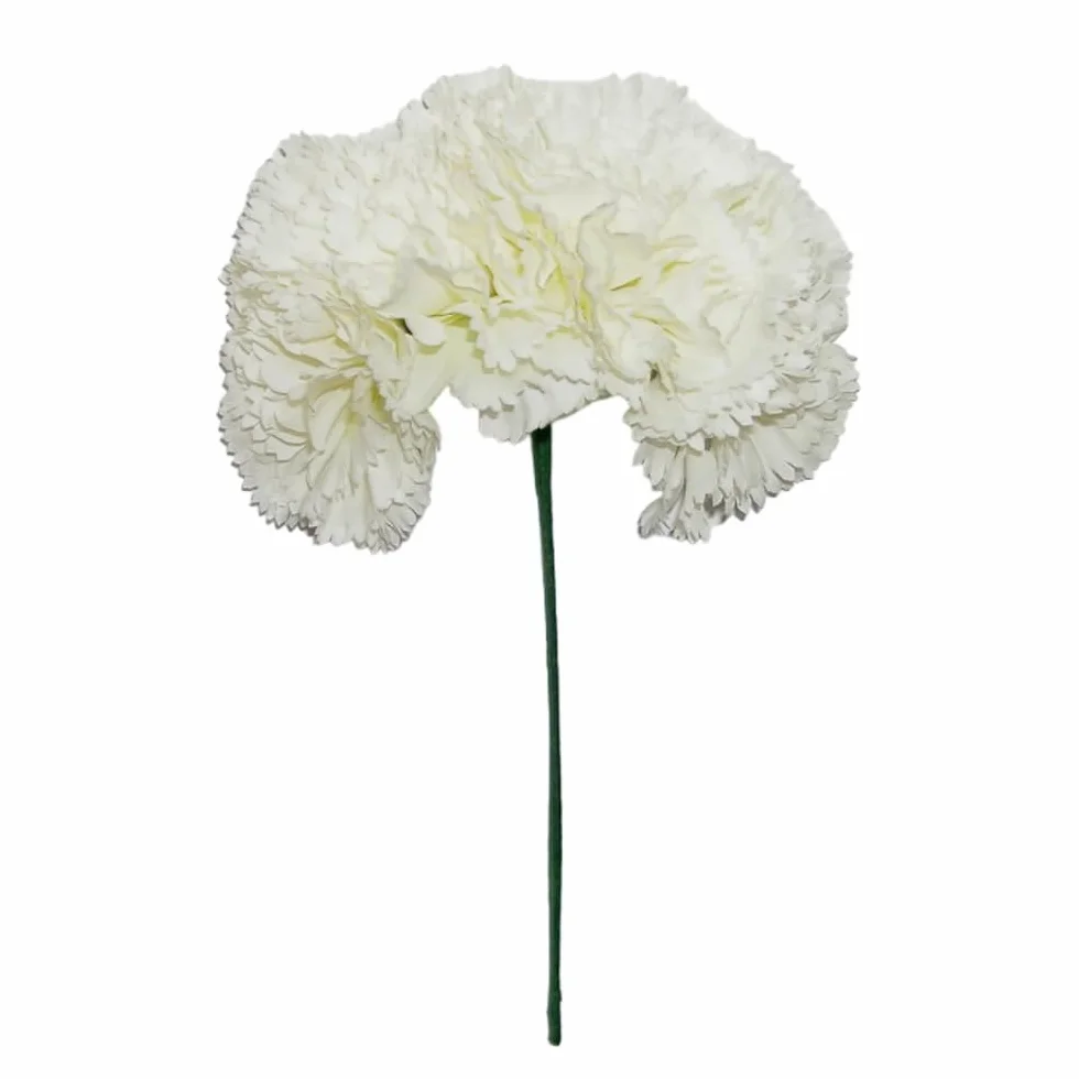 Flor ramo compuesta por 4 claveles medianos para el cabello (MARFIL)
