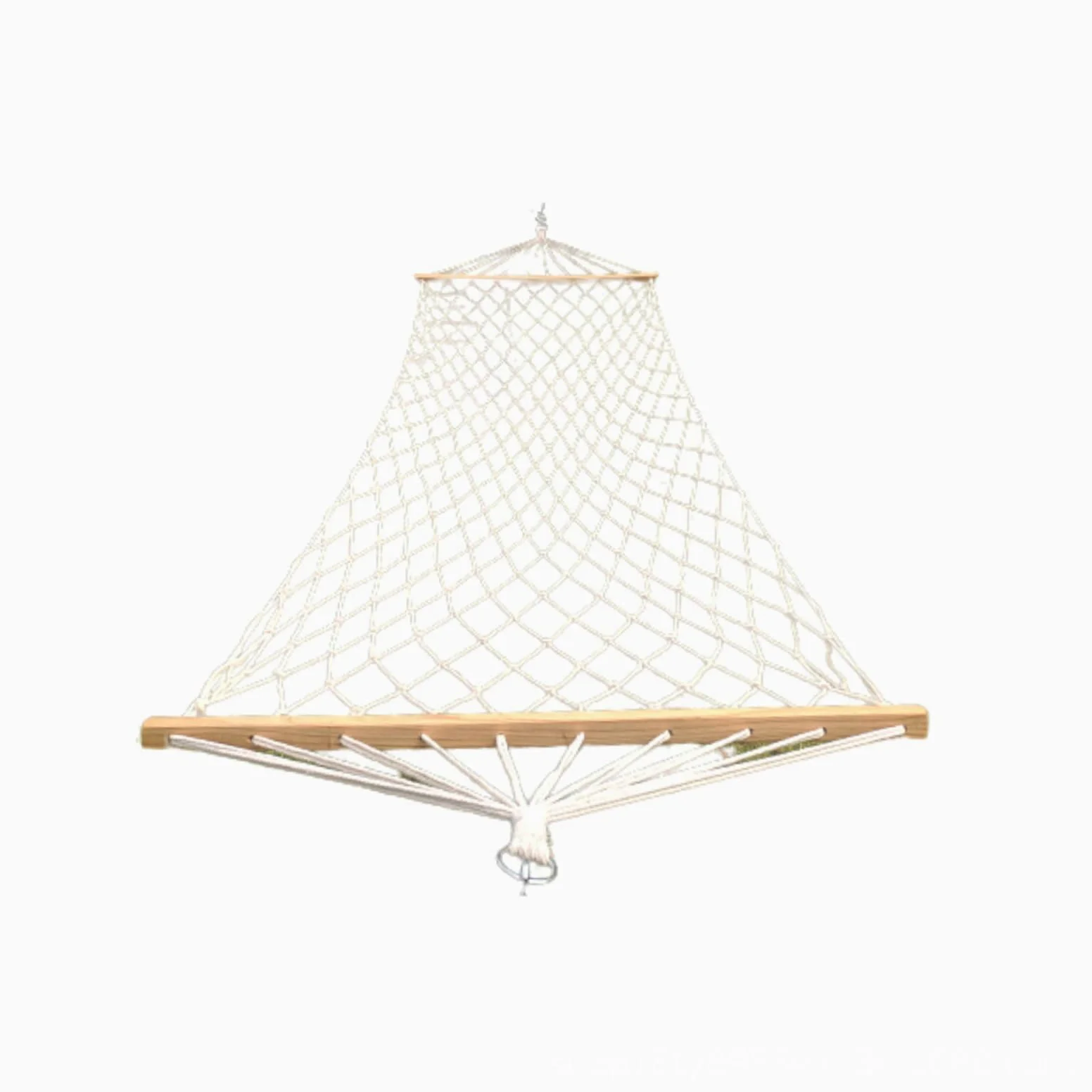 Hamaca Acampar,Hamaca De Cuerda De Algodón,Hamaca Colgante De Red PortáTil Tejida A Mano,Puntales De Madera Maciza,para Interiores Y Exteriores,Patio,Playa,MontañA