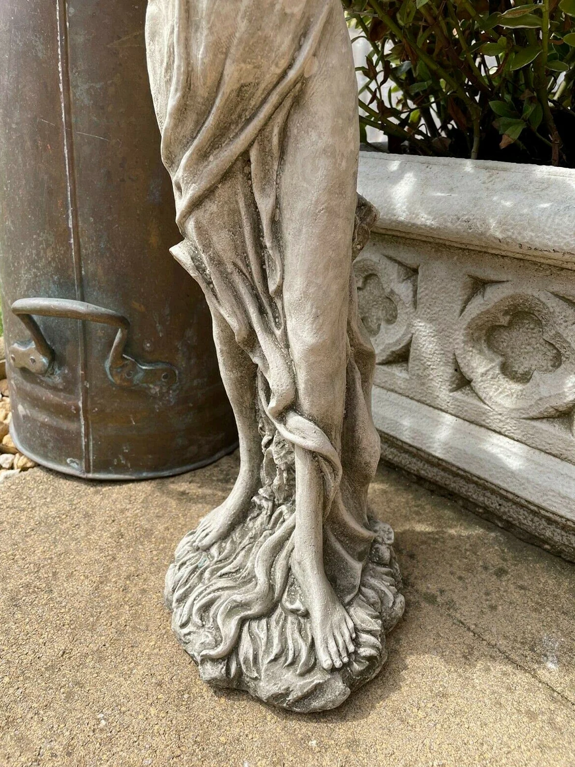 Estatua de jardín de piedra con jarra de vino, escultura clásica para exteriores