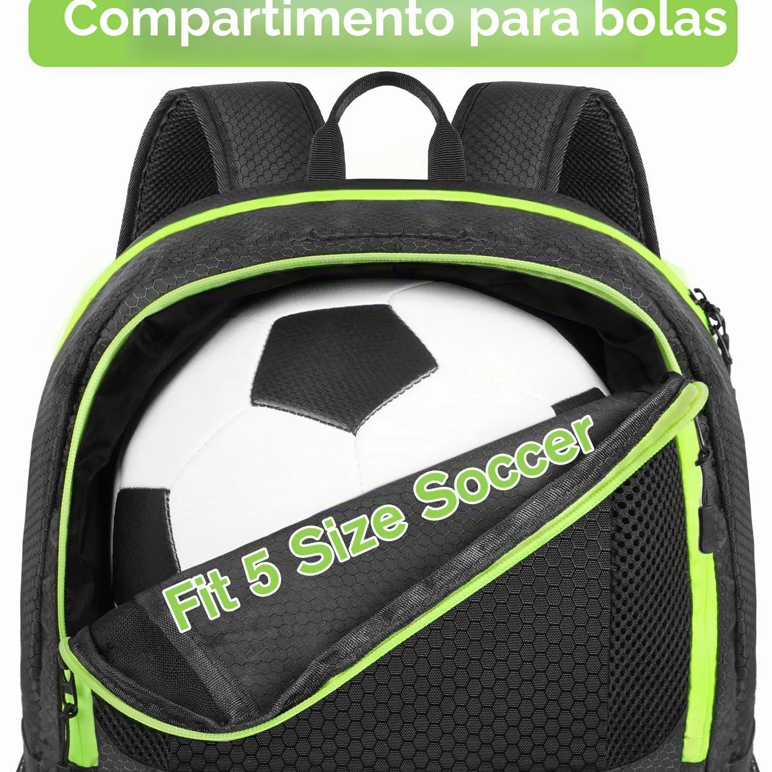 YOREPEK Mochila Futbol con Zapatillero Impermeable Multifuncional Multideporte Transpirable Negro