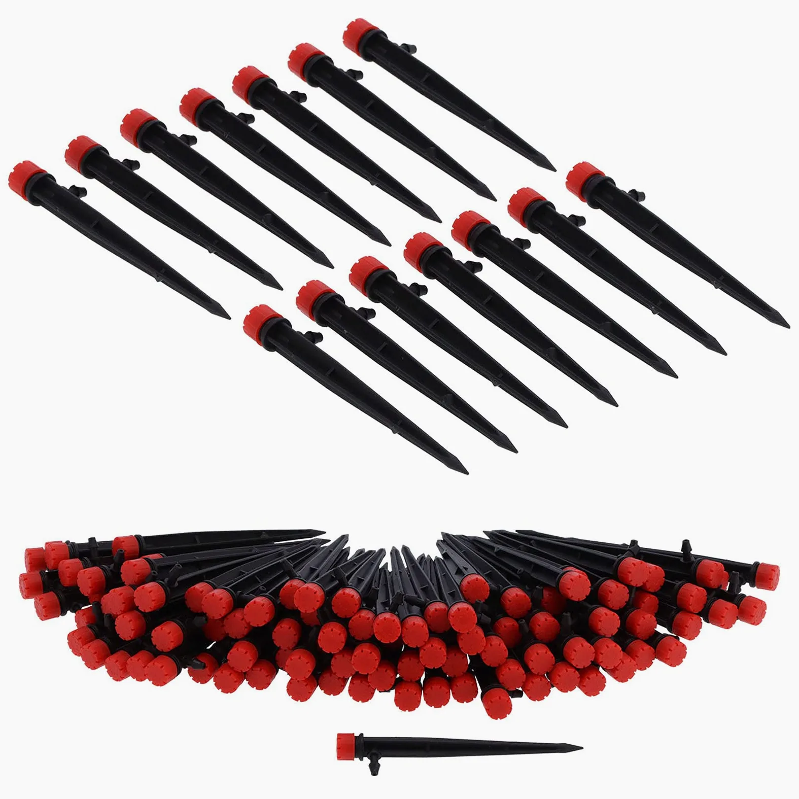 200PCS 360 Grados 8 Orificios Gotero de Riego Ajustable de Riego por Goteo de Flujo de Agua para Manguera 4/7