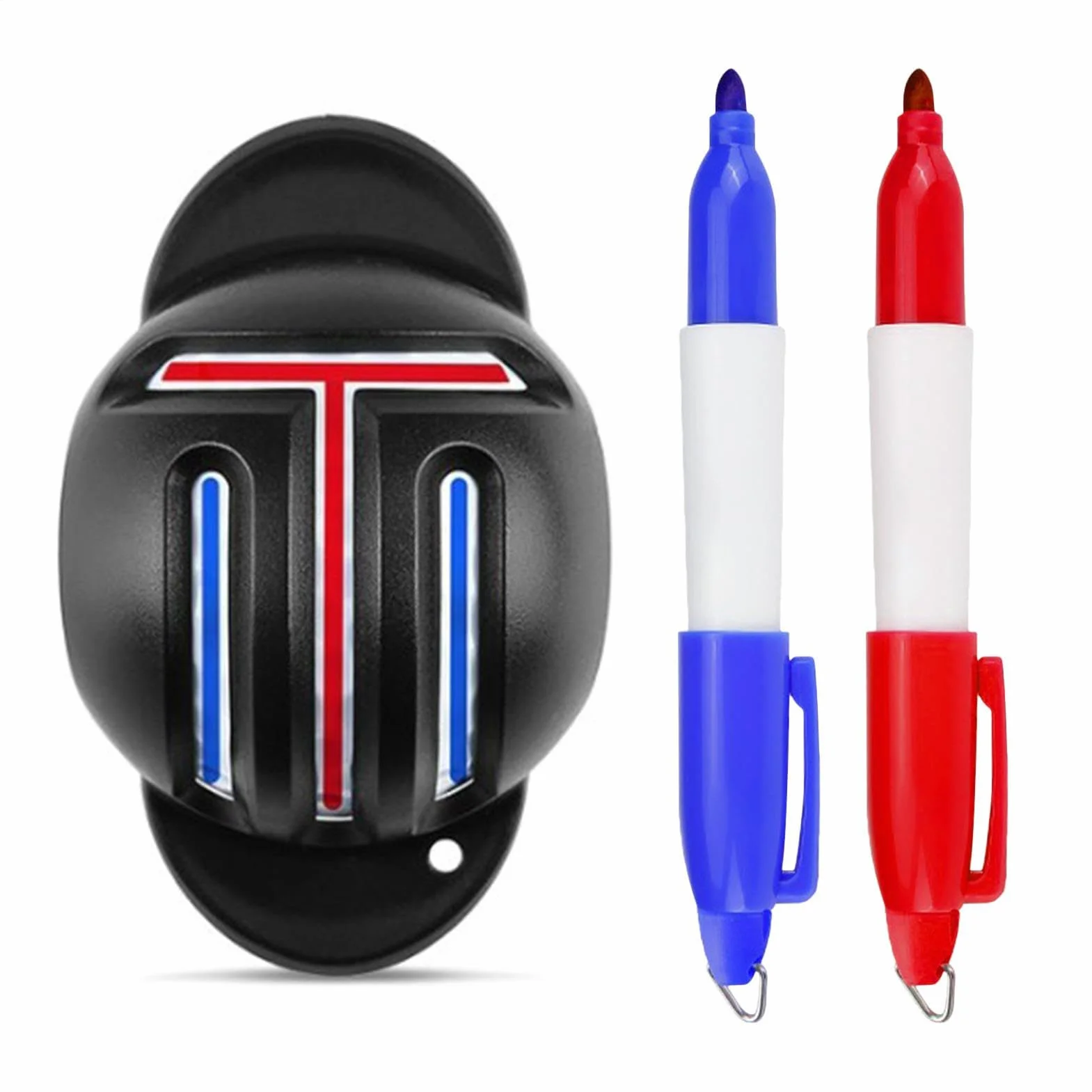 Herramienta de marcado de alineación de pelotas de golf, diseño reversible, 2 unidades