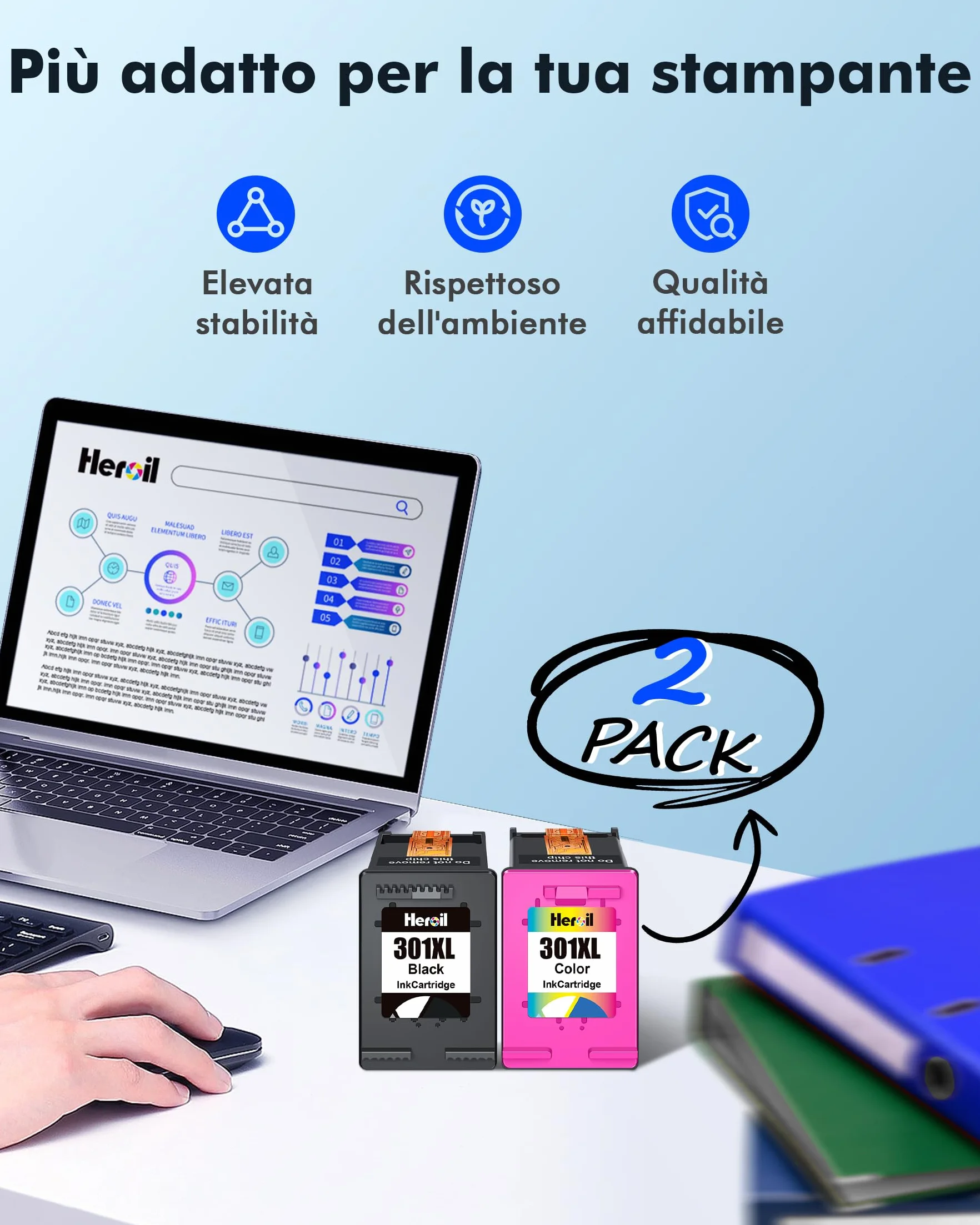 Cartuchos de Tinta HP 301XL Negro y Color, Alta Capacidad Compatible para HP Envy 4500 DeskJet 2540 OfficeJet 2620