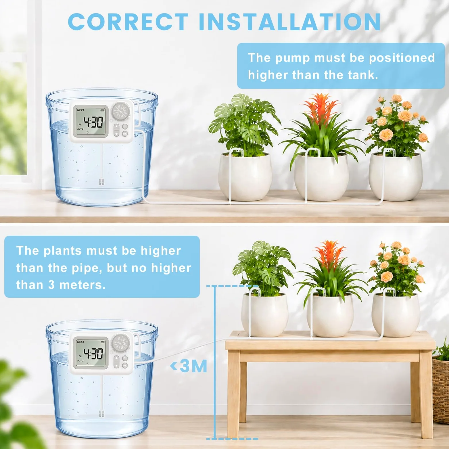 Landrip Sistema de Riego Automático, Riego Automatico Macetas para 15 Plantas en Maceta, Kit de Riego por Goteo Automático Recargable para Plantas de Interior, Balcón, Riego de Vacaciones