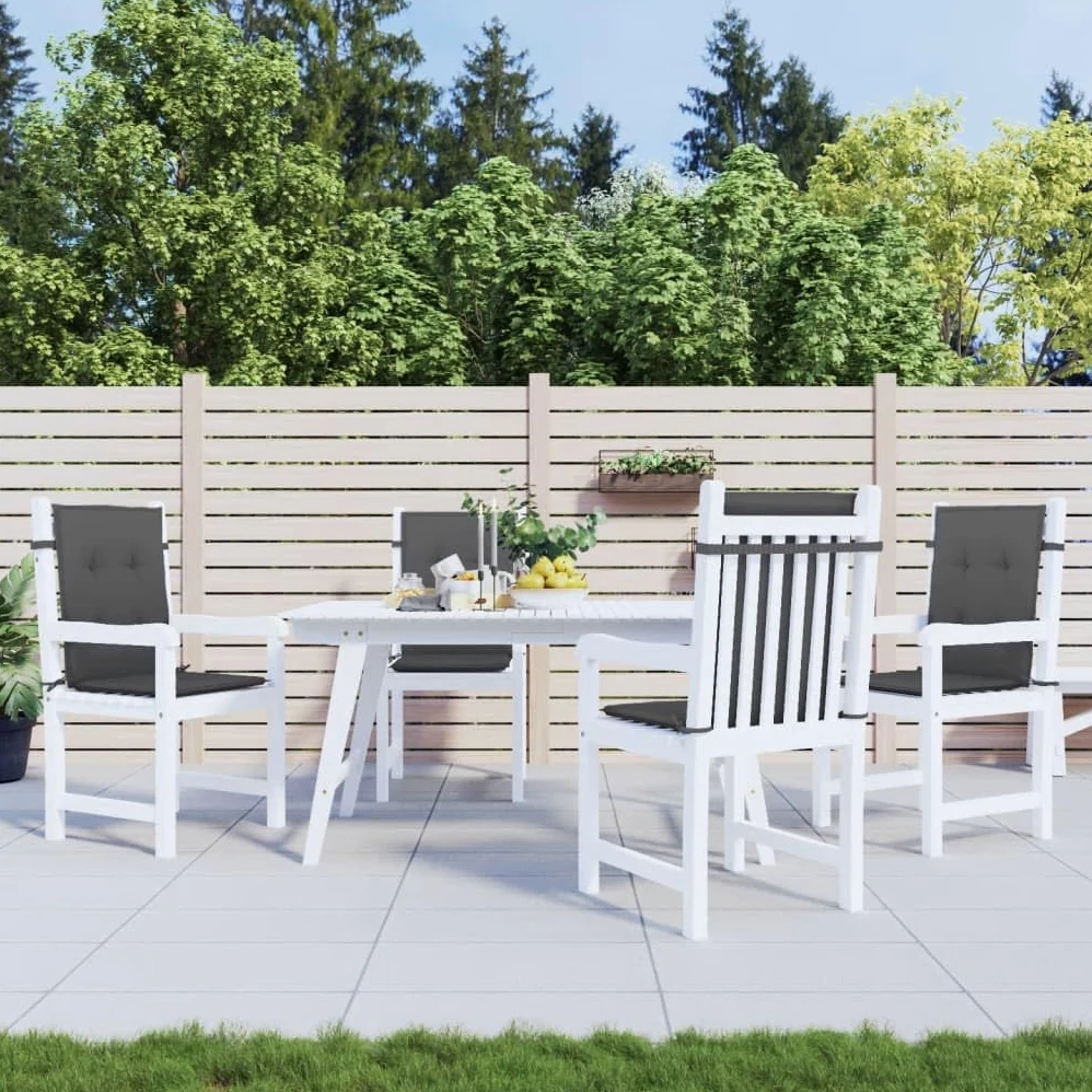 ShGaxin Cojines Silla Respaldo bajo 4 ud Tela Gris Antracita Melange, Cojines para Butacas De Jardin, Cojines Sillas Cocina, Cojines para Sillas De Terraza, Cojin Silla Exterior - 4002443