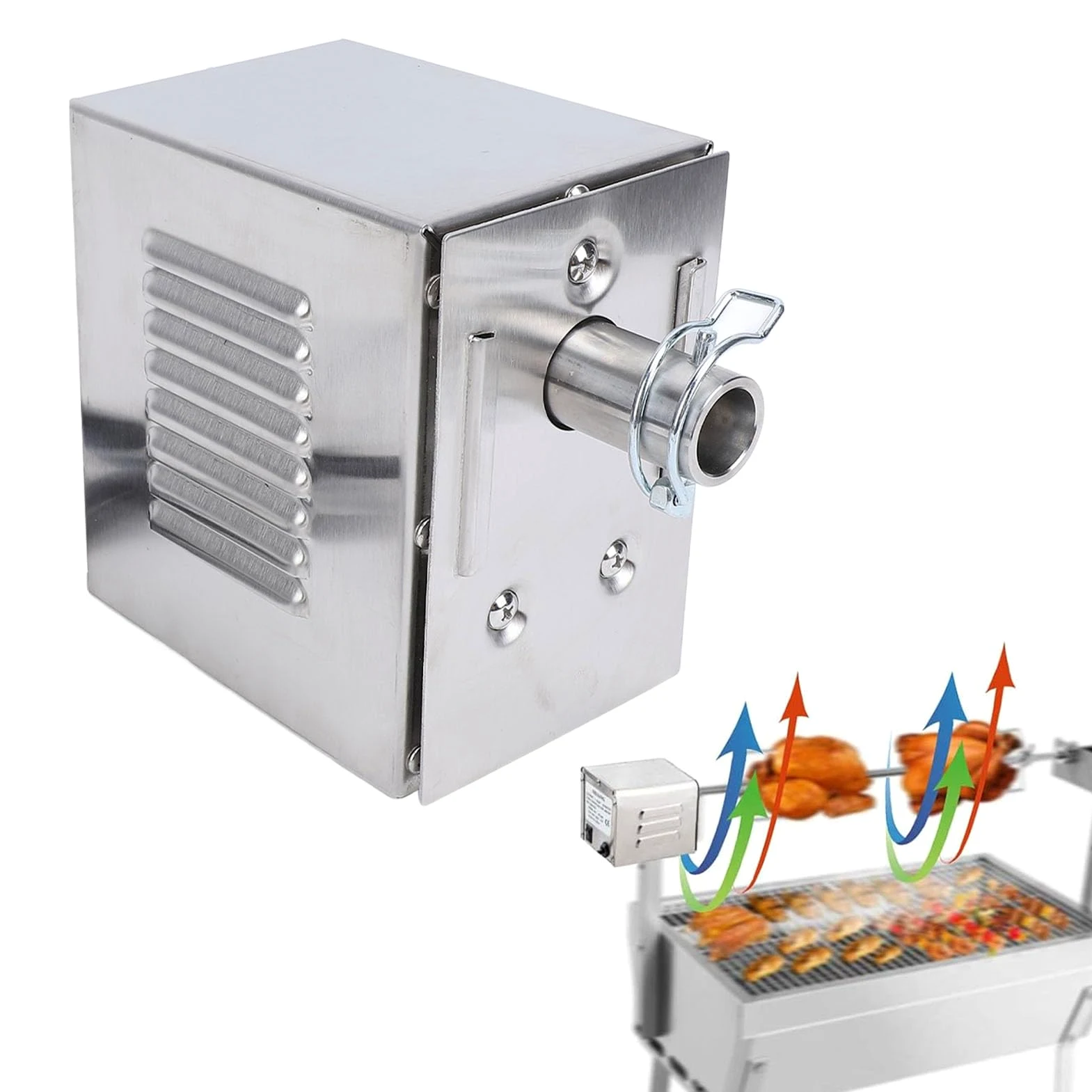 Fabater Motor de Asador, Motor de Asador de Universal de 45 W, Motor de Barbacoa de Asador Eléctrico con Interruptor de Encendido/Apagado Impermeable, Soporta hasta 200-250 Kg, 2-3 RPM (EU)