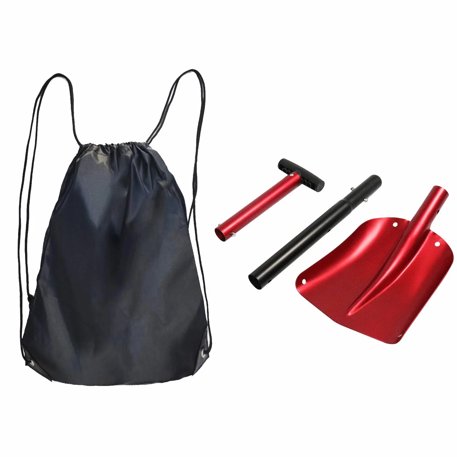 Pala de Nieve Desmontable Plegable Pala Quitanieves de Aleación de Aluminio Pala de Avalancha Bolsa de Transporte Pala de Nieve Portátil para Jardín Coche V7C08