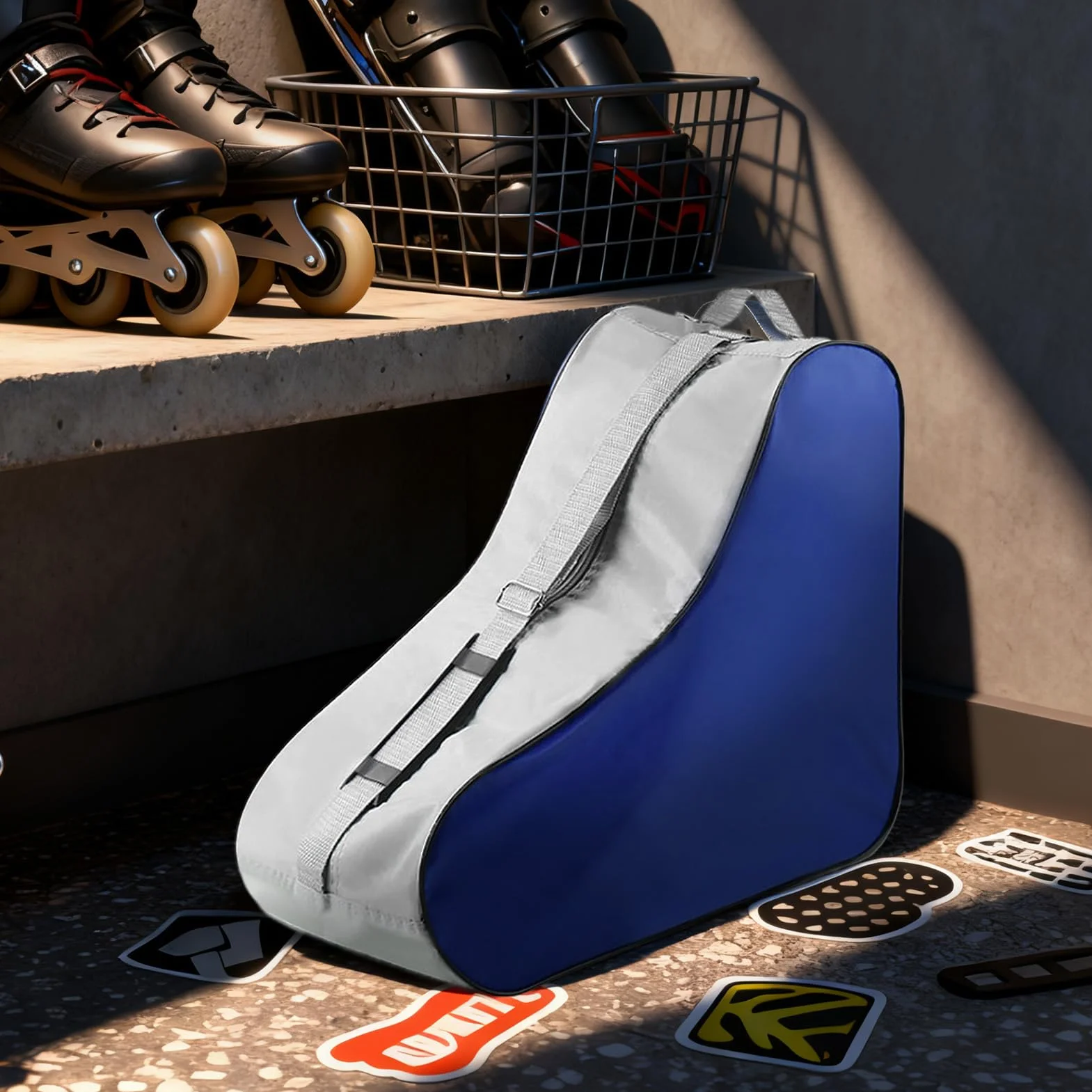 Bolsa de patinaje mochila ajustable para niña con cremallera