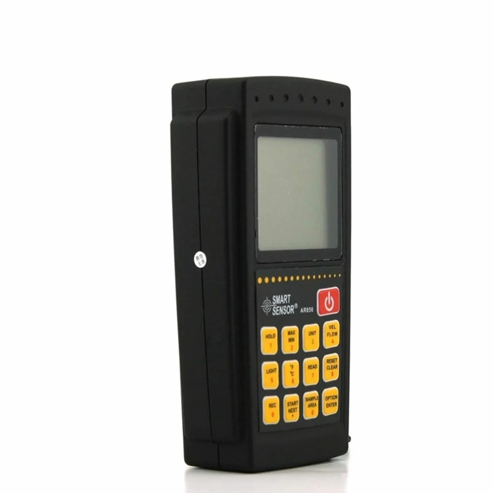 Velocidad del Viento del anemómetro de Flujo de Aire Digital Mwter con retroiluminación de LCD for medir la Velocidad del Viento, Temperatura AR856 Instrumentos electrónicos