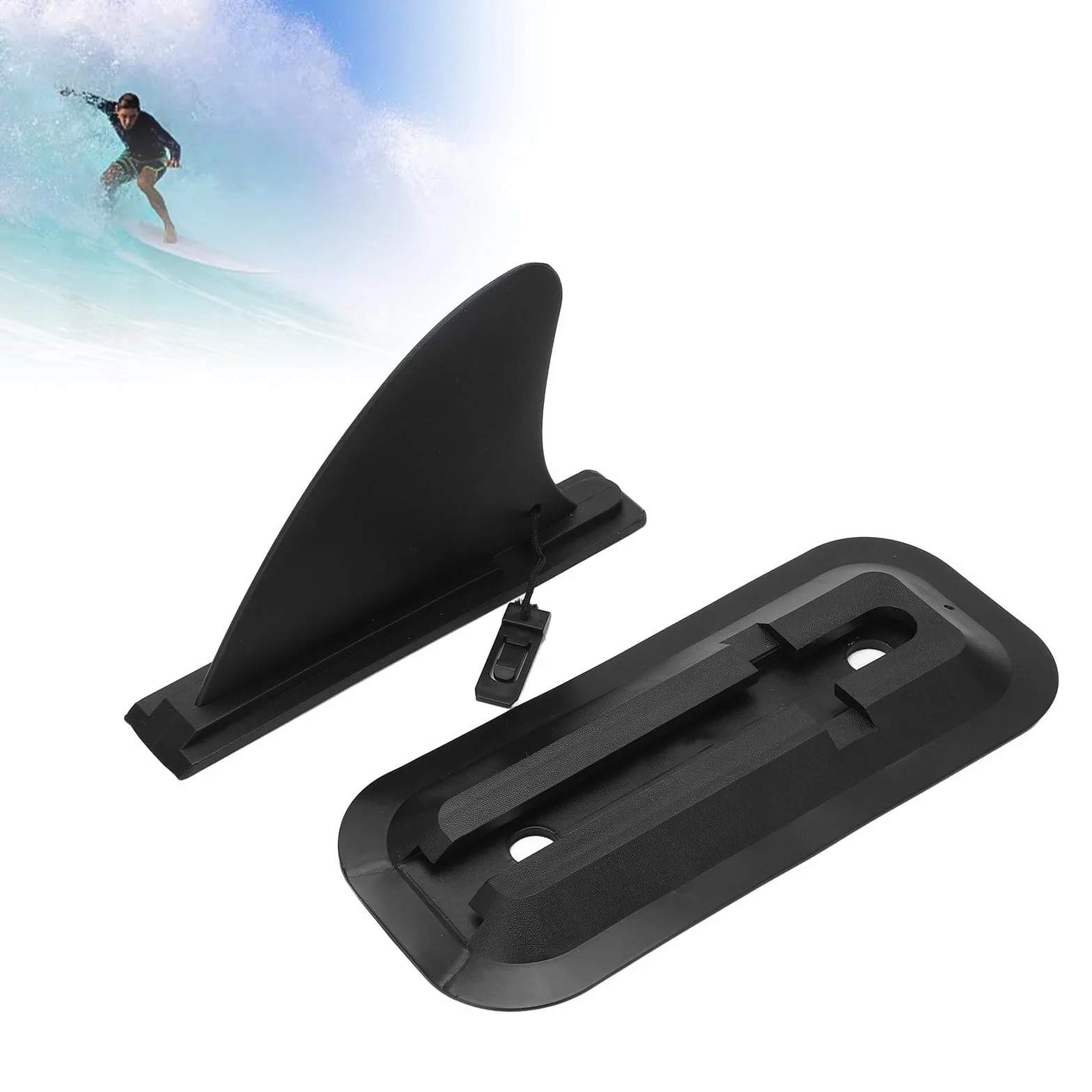 OUKENS Aleta de Surf Removible Quilla de Paddle Surf Nylon Reforzado Liberación Rápida Aleta Central para Tabla Longboard