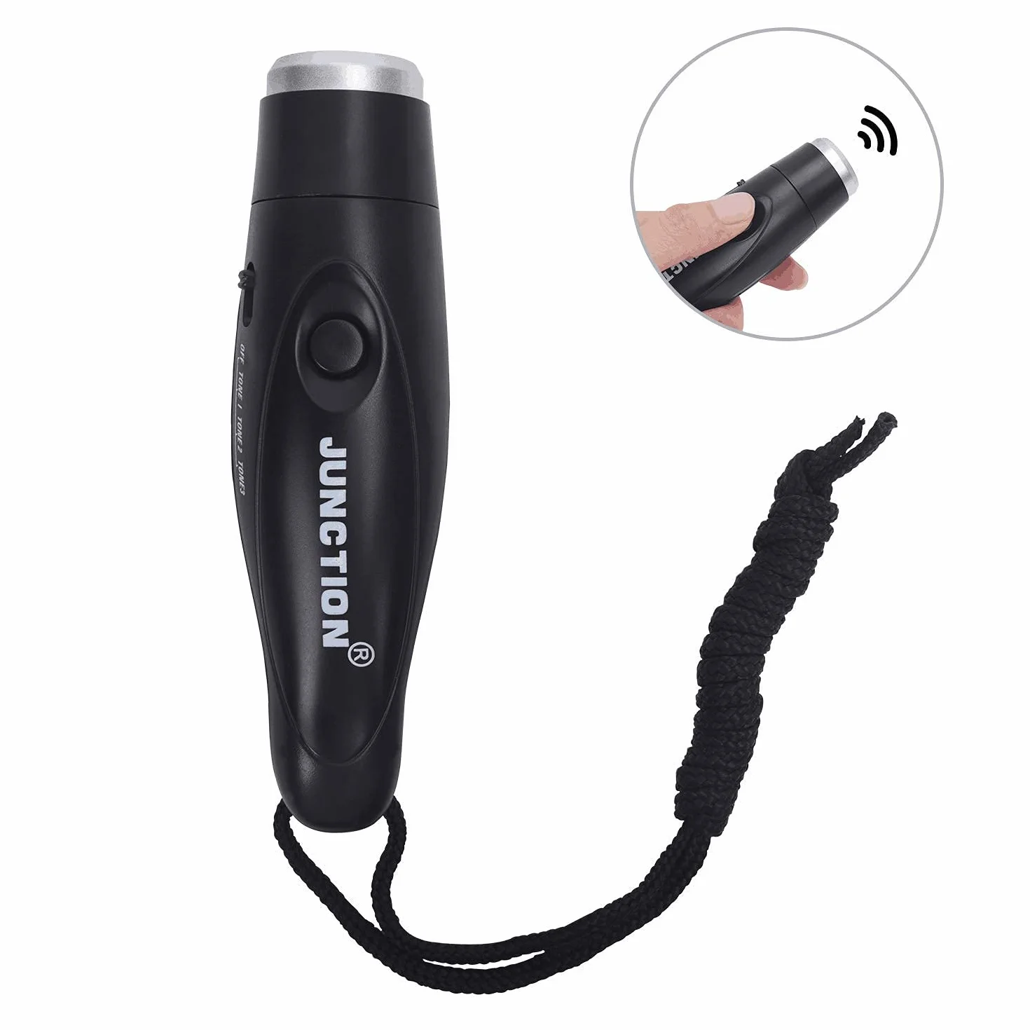 XREXS Silbato Electrónico de Mano con Batería para Deportes, Camping y Emergencia