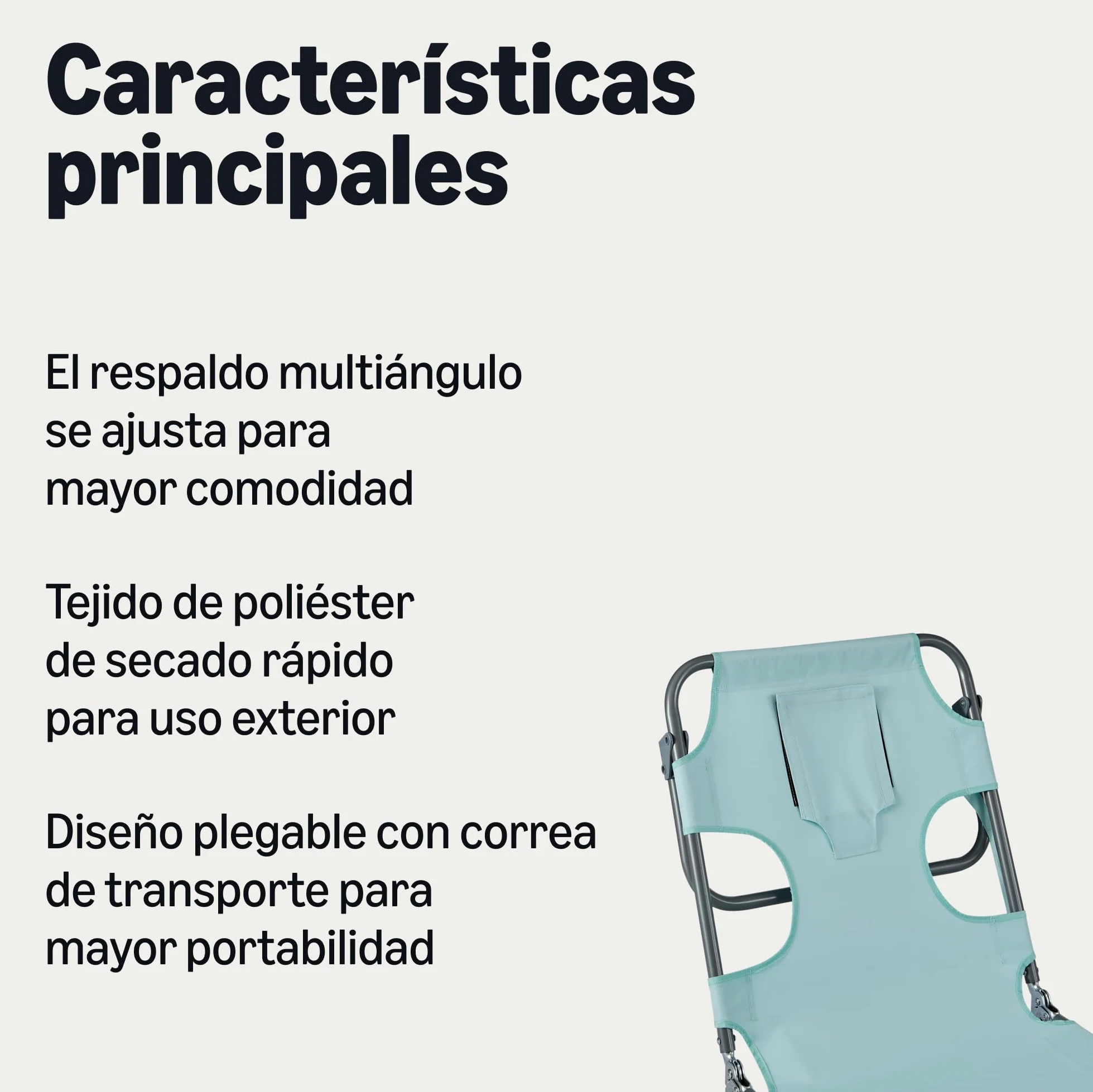 Amazon Basics Sillón para Exteriores, Azul, Paquete de 1