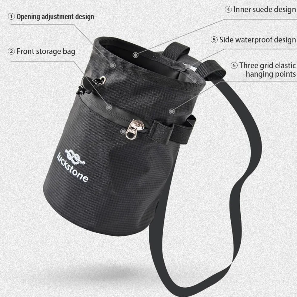 Bolsa de Almacenamiento de Polvo de Magnesio para Escalada y Levantamiento de Pesas con Cepillo
