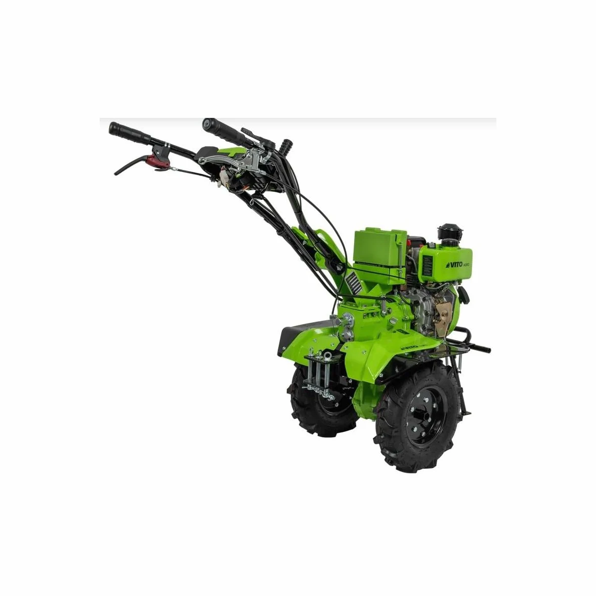 VITO – Motocultor con motor diésel de 7cv con fresas y aporcador, arranque eléctrico, transmisión directa, motoazada, fresas y aporcador