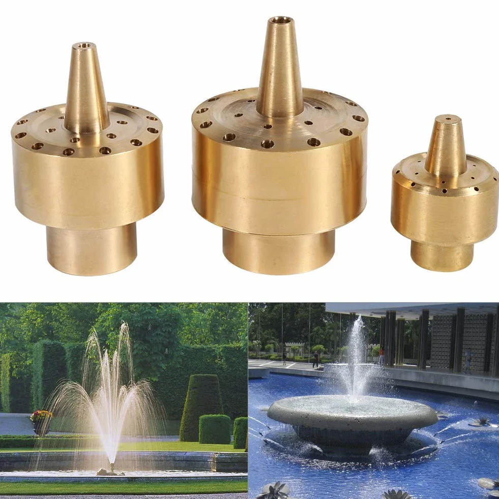 Tyenaza Boquilla de Fuente Estilo Columna, 1/4 "/1/2"/3/4" Boquilla de Latón para Fuente de Agua con Proyección en Forma de Fuegos Artificiales, Dispersión Porosa Aspersor Cabezal de Rociado(1/2")