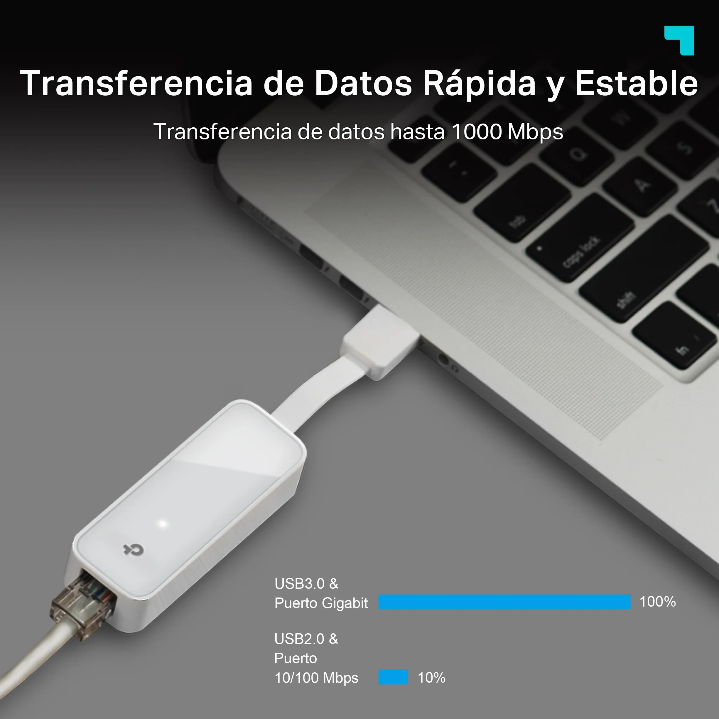 TP-Link UE300 Adaptador USB 3.0 Gigabit Ethernet 10/100/1000 Blanco
