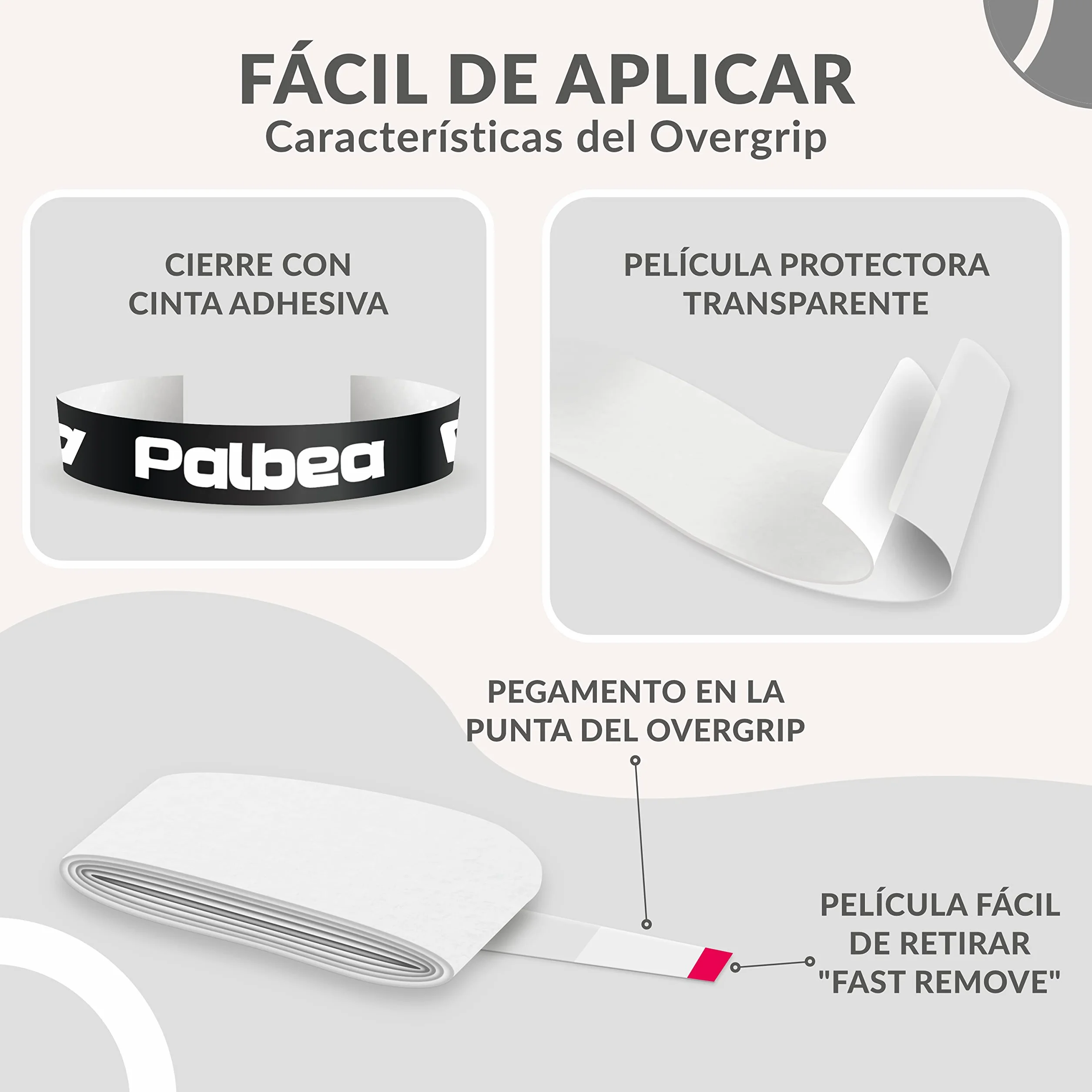 Palbea Overgrips Padel Blanco Paquete de 3/6/12/22/60 Alta Absorción del Sudor Antideslizante Grip Pala Padel Blando