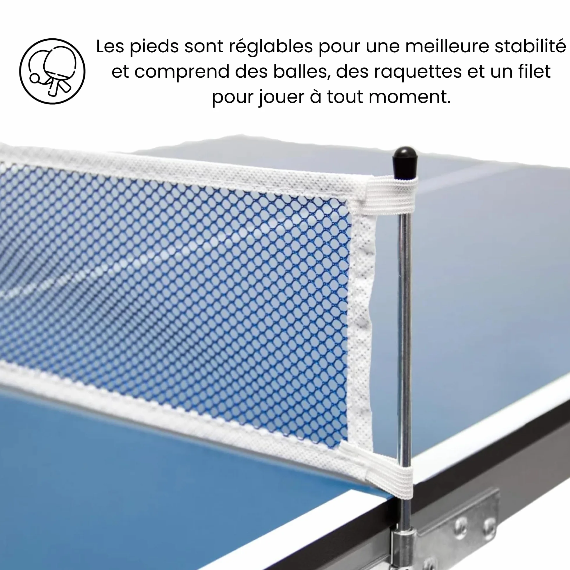 Mesa Ping Pong Infantil 150x67x69 cm Plegable Interior Exterior 2 Raquetas 3 Pelotas Red