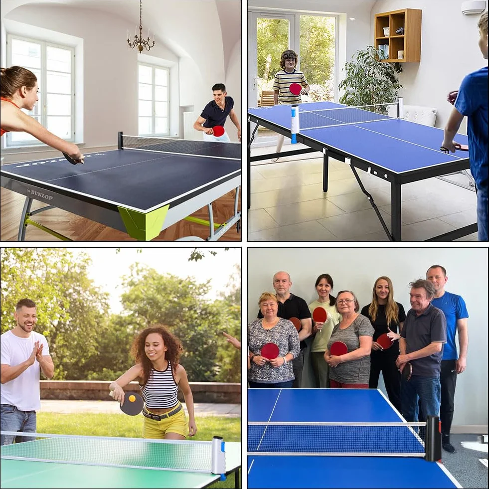 Flintronic Red de Ping Pong Retráctil, Soporte Telescópico Portátil, Longitud Ajustable