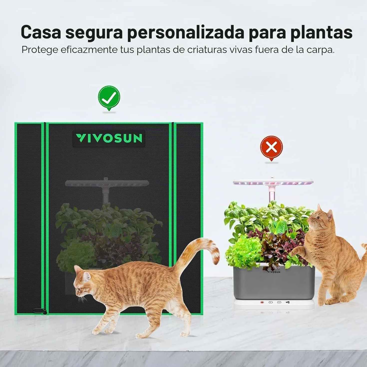 VIVOSUN Tienda de Cultivo Pequeña 50x36x54cm, Cultivo Hidropónico, Tienda de Cultivo Interior de Mylar Altamente Reflectante, Fondo Sellado, Ventana de Ventilación, Puerto de Orificio para Cables