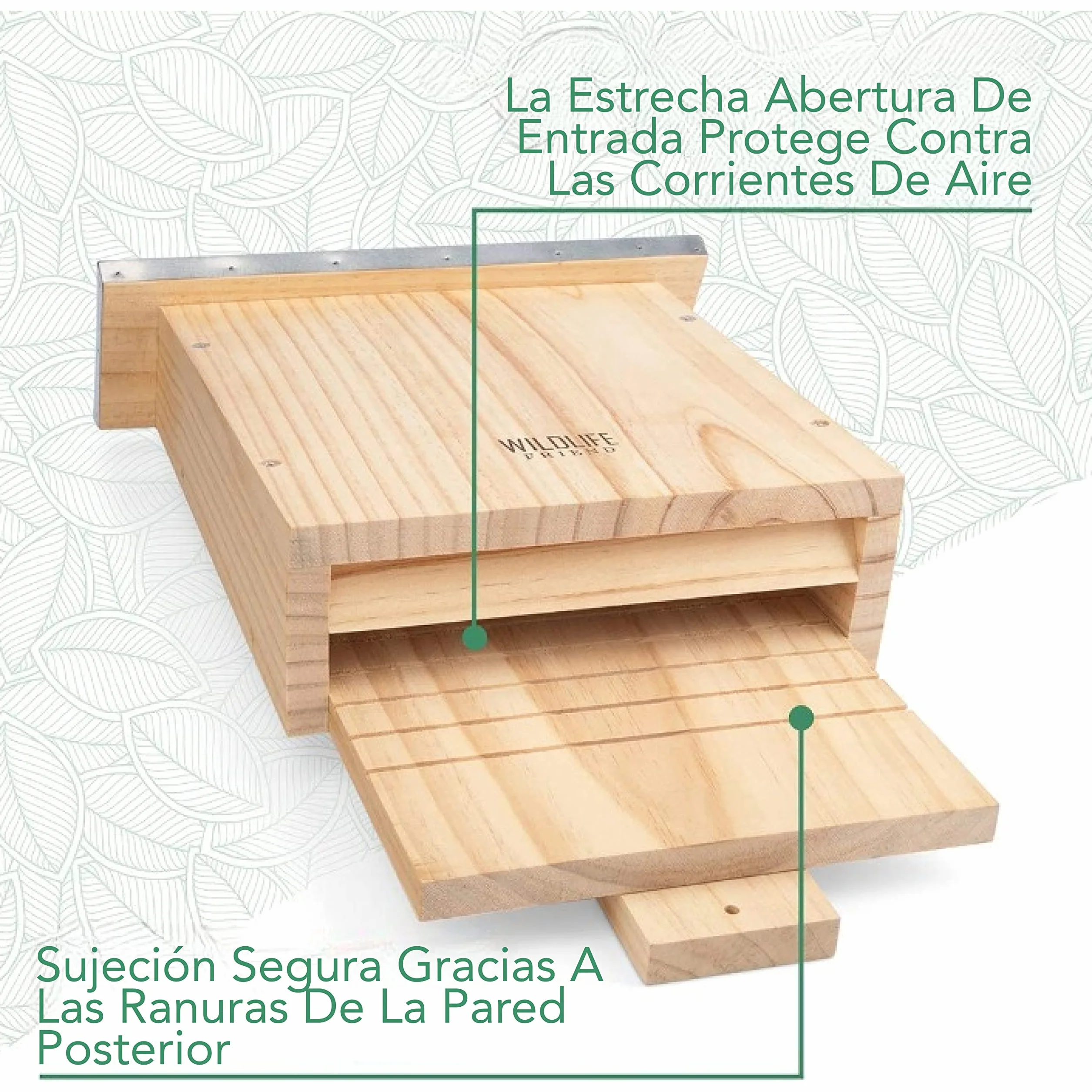 WILDLIFE FRIEND Caja Grande para murciélagos, Madera Maciza atornillada y 100% Resistente a la Intemperie, Sin Tratar, Casa para murciélagos y Caja de anidación para murciélagos