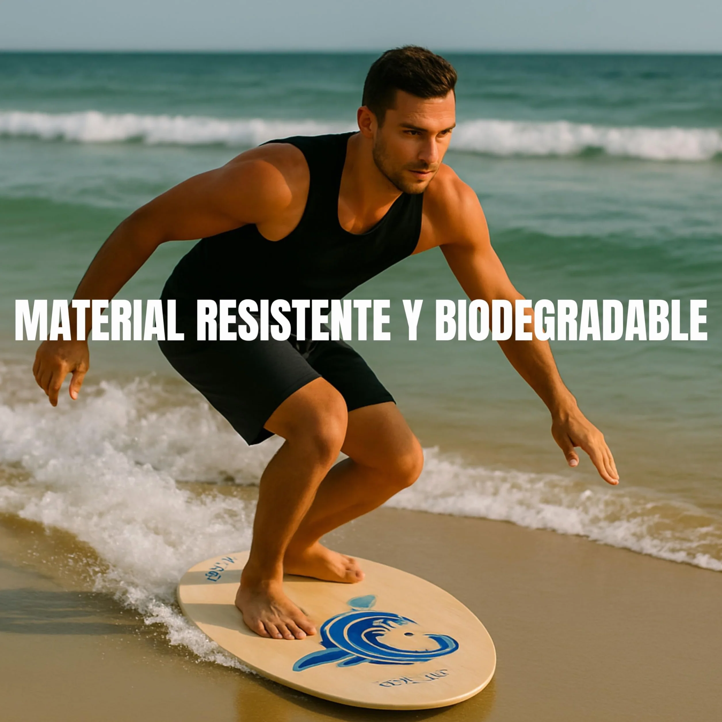 FUTURA8 Skimboard Madera Tabla Deslizante Antideslizante Ligera Resistente al Agua Adultos Principiantes Playa