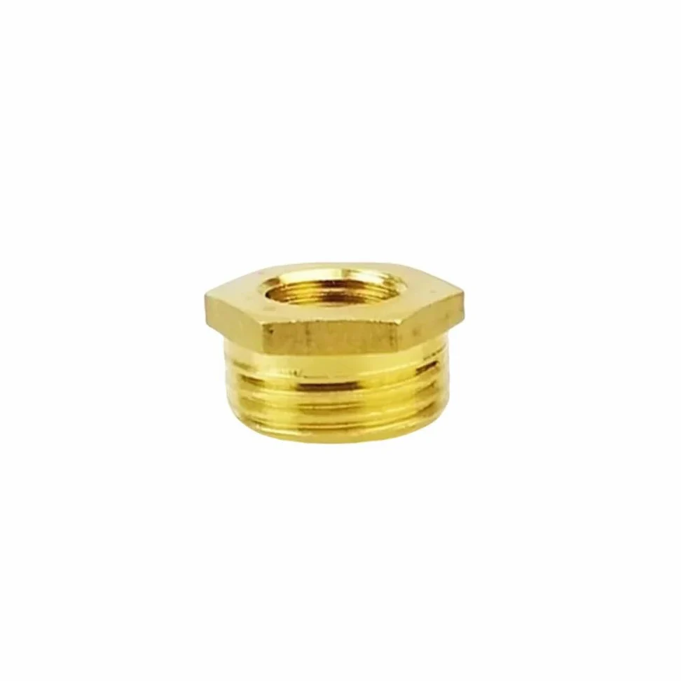 Accesorio de tubería reductor de buje hexagonal de latón, rosca F a M, conector adaptador de cobre para agua y gas, 1/8, 1/4, 3/8, 1/2 y 3/4, 500 unidades